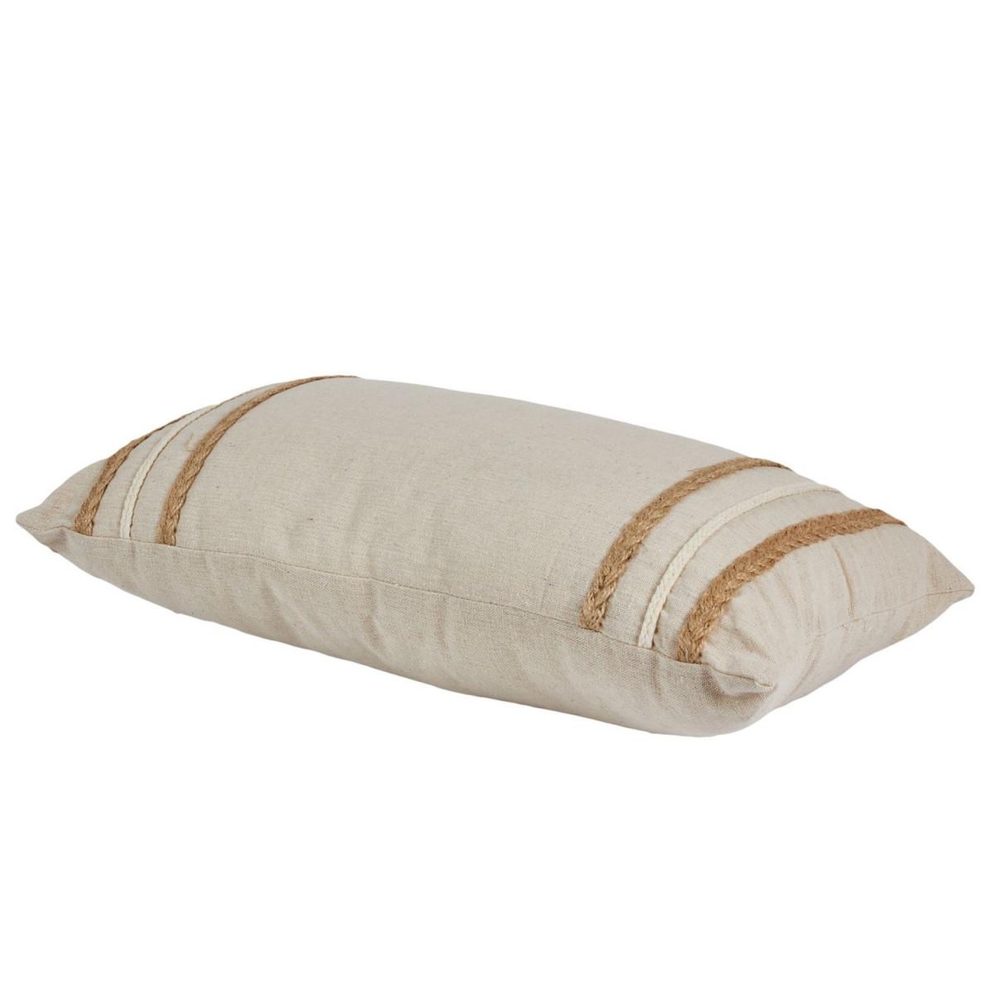 Voir la diapositive 3 : The Home Deco Factory Coussin déco tressé  natural crush  30x50cm beige