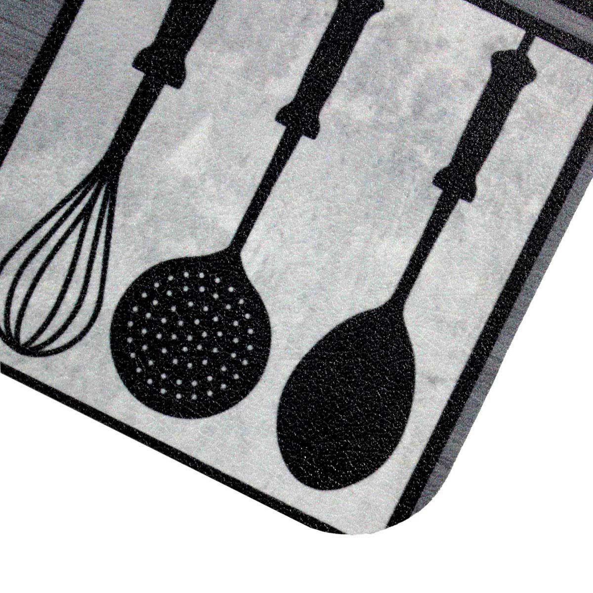 Voir la diapositive 2 : Douceur d'Intérieur Tapis de cuisine imprimé  rustico  45x120cm gris