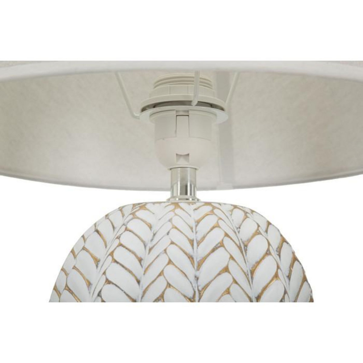Paris Prix Lampe à Poser en Résine  Leaf  65cm Blanc