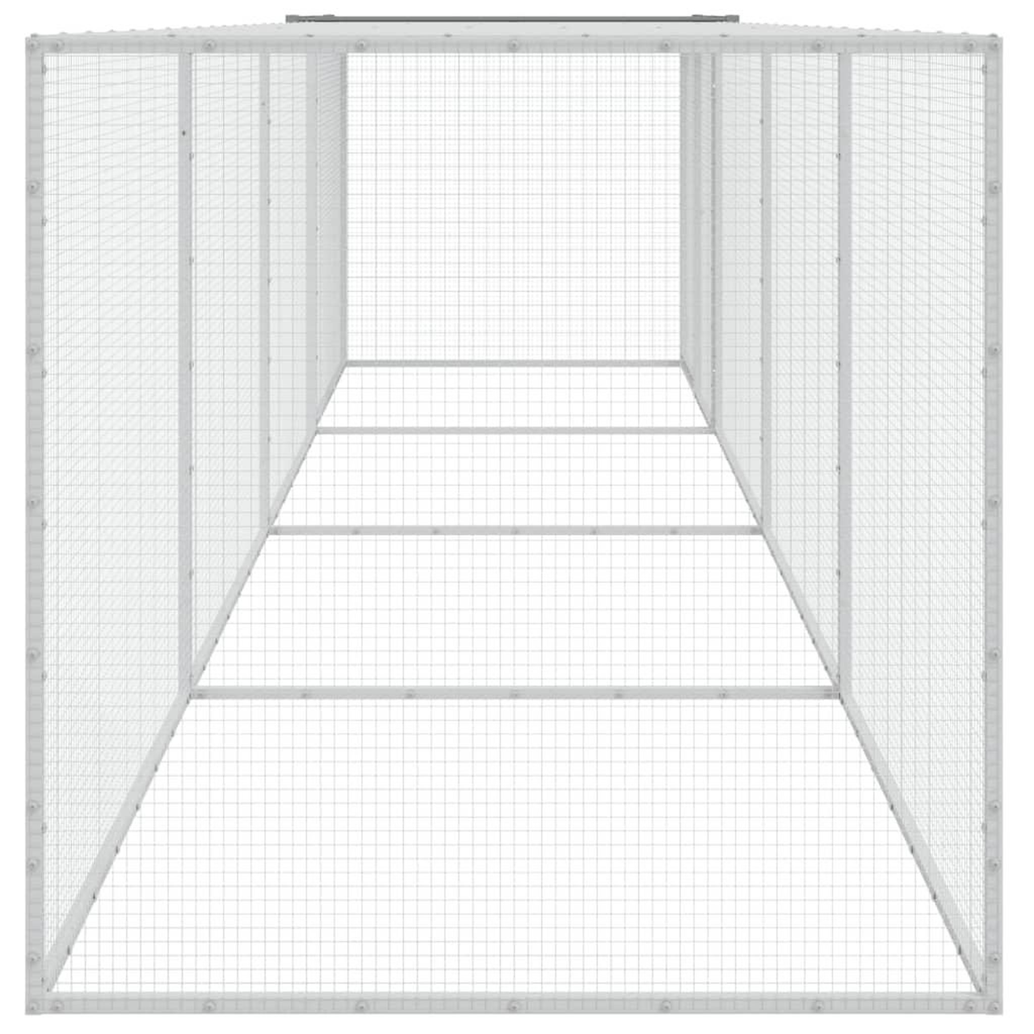 Voir la diapositive 4 : VIDAXL Poulailler avec toit gris clair 403x98x90 cm acier galvanise