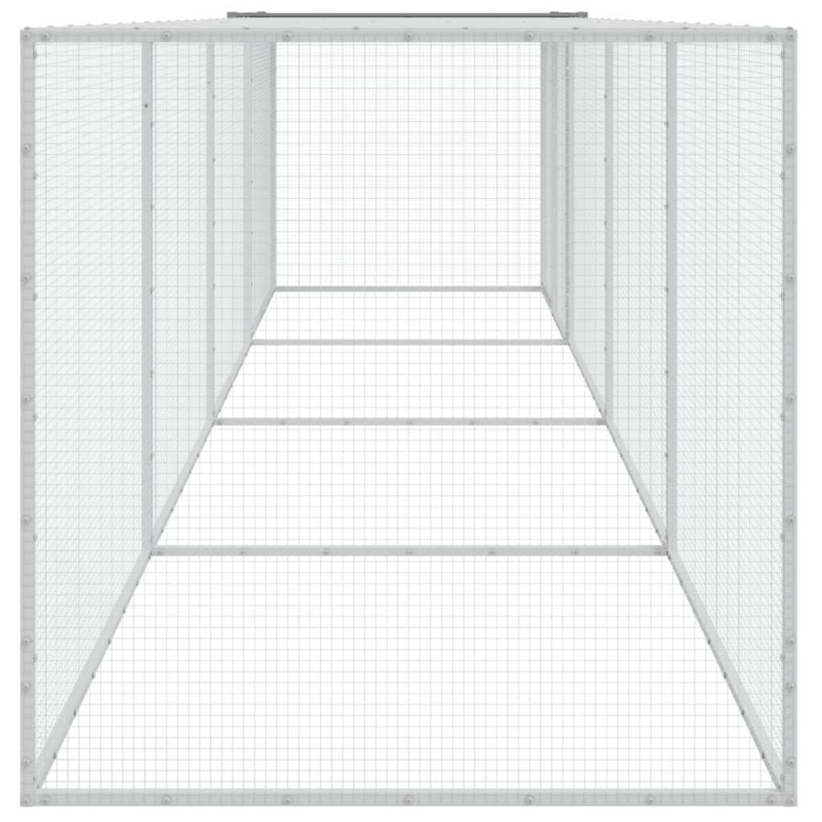 VIDAXL Poulailler avec toit gris clair 403x98x90 cm acier galvanise