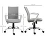 Voir la diapositive 3 : VINSETTO Chaise de bureau ergonomique hauteur réglable pivotante 360° piètement acier blanc lin gris clair