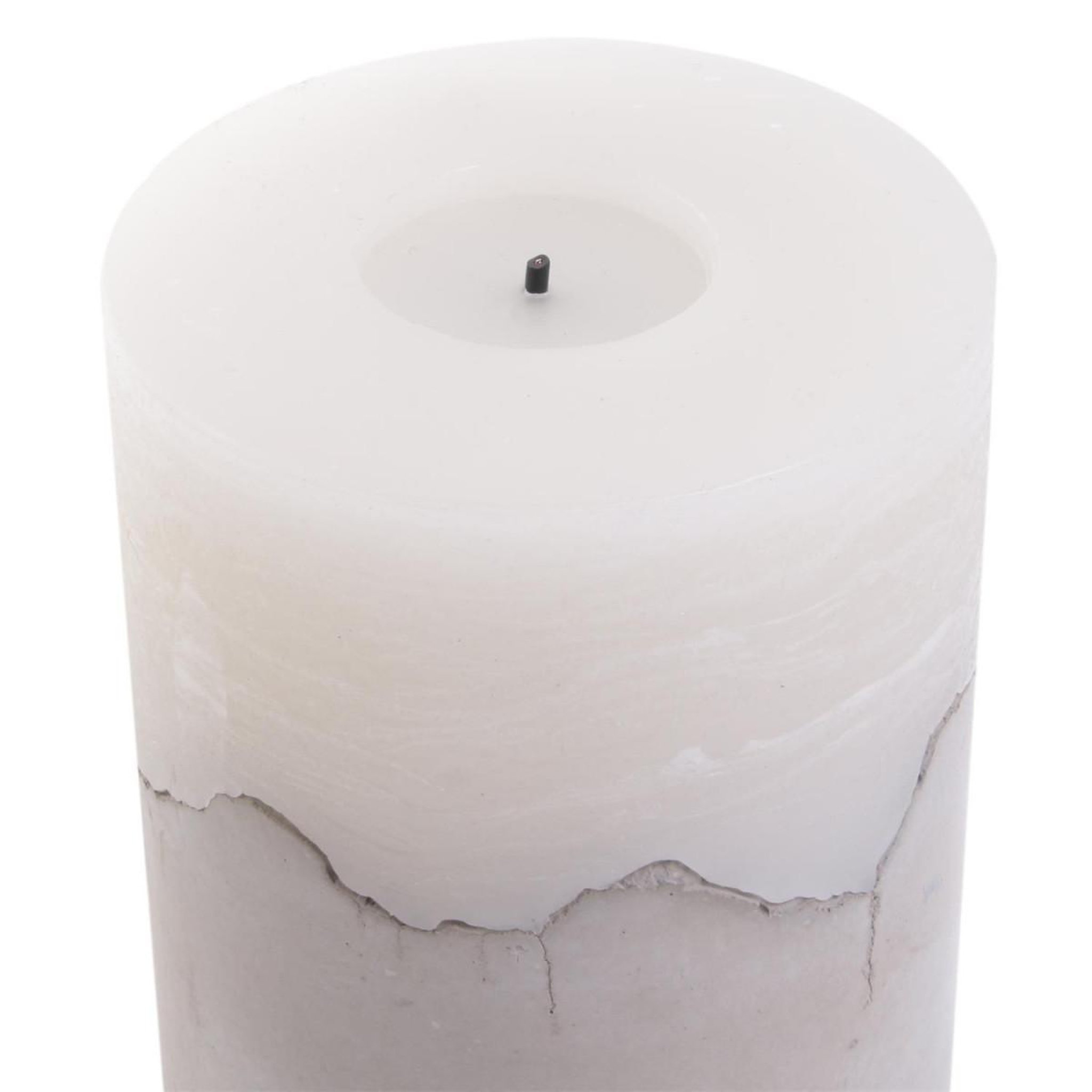 Voir la diapositive 2 : The Home Deco Factory Bougie Ronde Led  Base Ciment  10cm Blanc