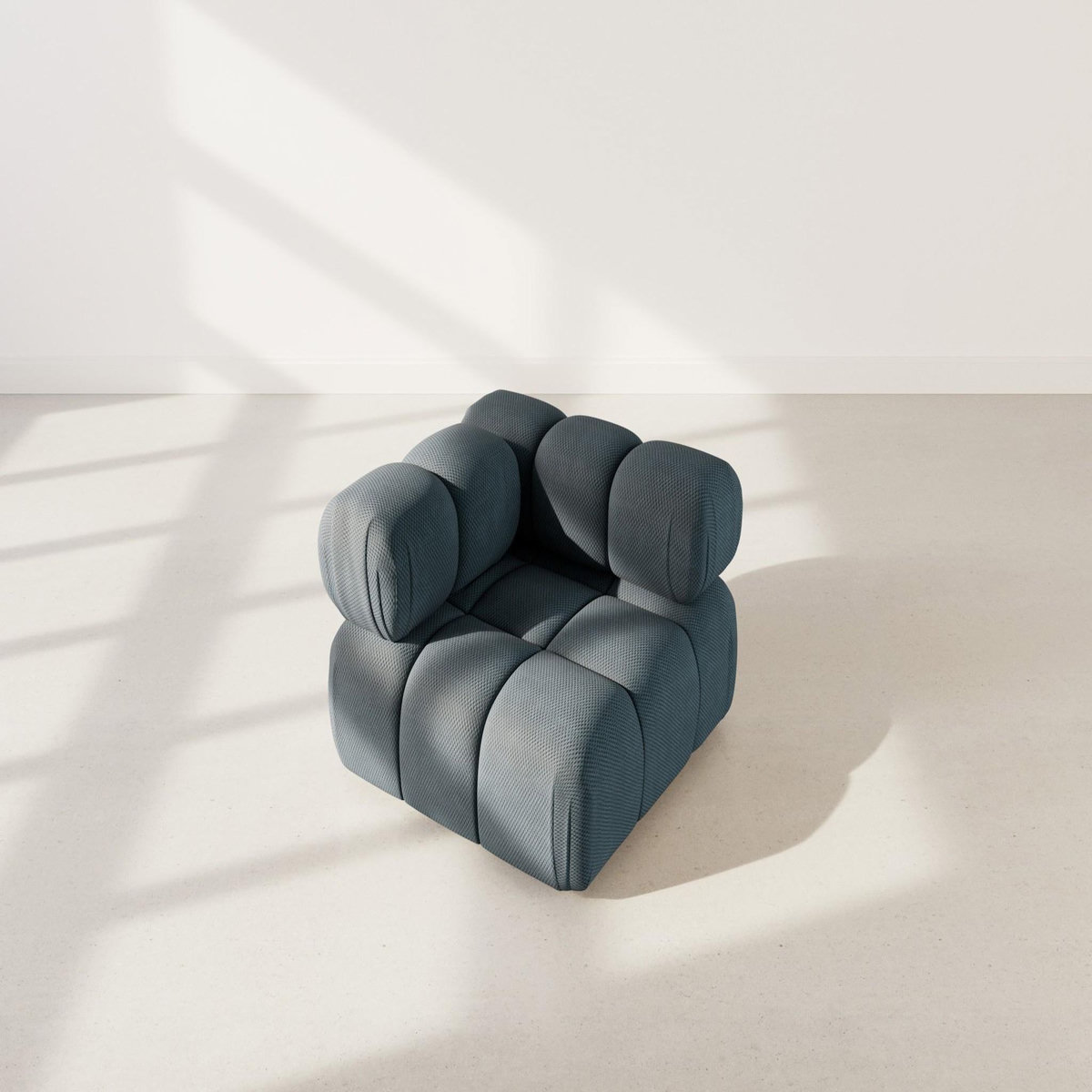 LISA DESIGN Ruby - module d'assise d'angle gauche en velours texturé