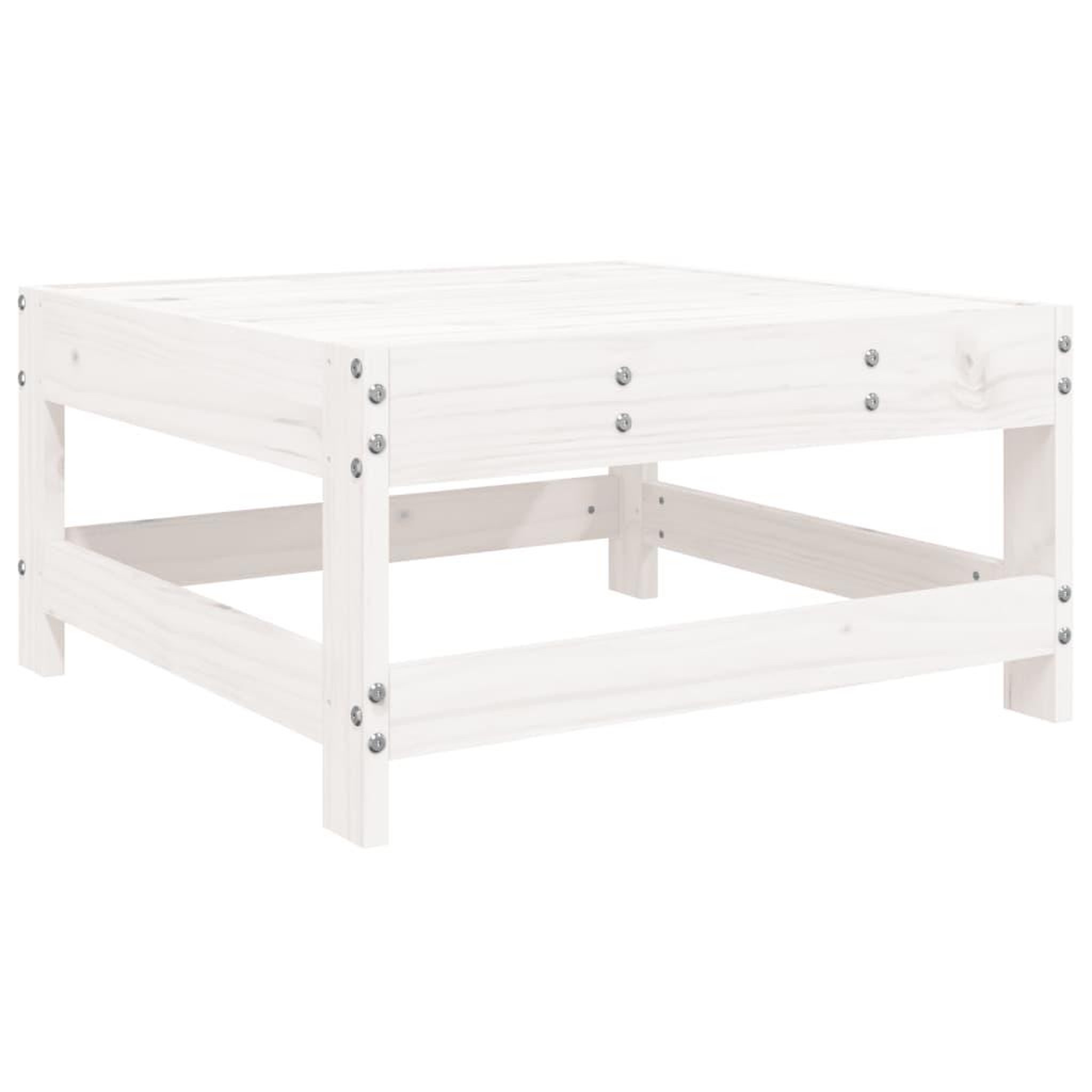 Voir la diapositive 5 : VIDAXL Salon de jardin 7 pcs Blanc Bois de pin massif