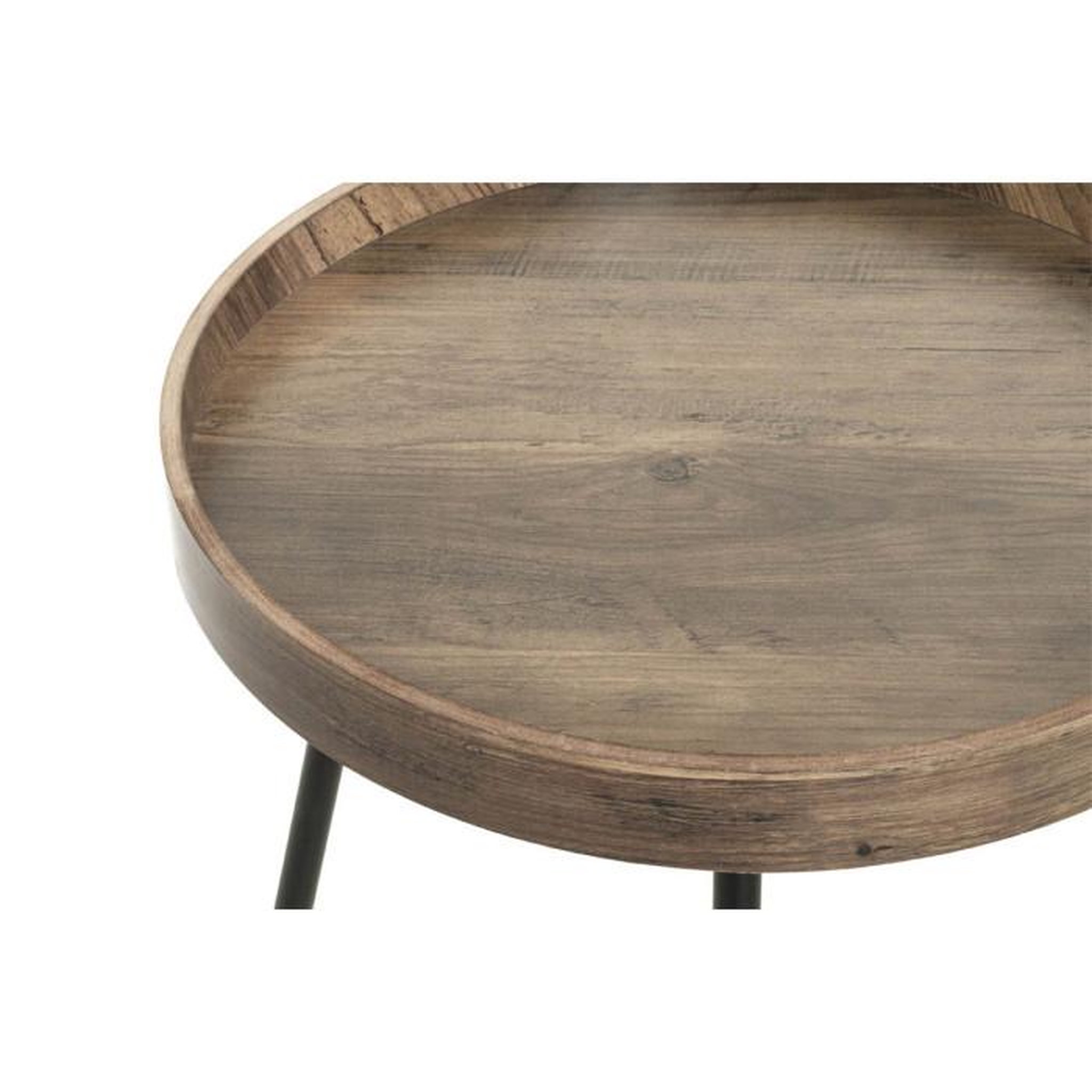 Voir la diapositive 4 : Paris Prix Table d'Appoint avec Rebord  Miranda  45cm Chêne Foncé & Noir