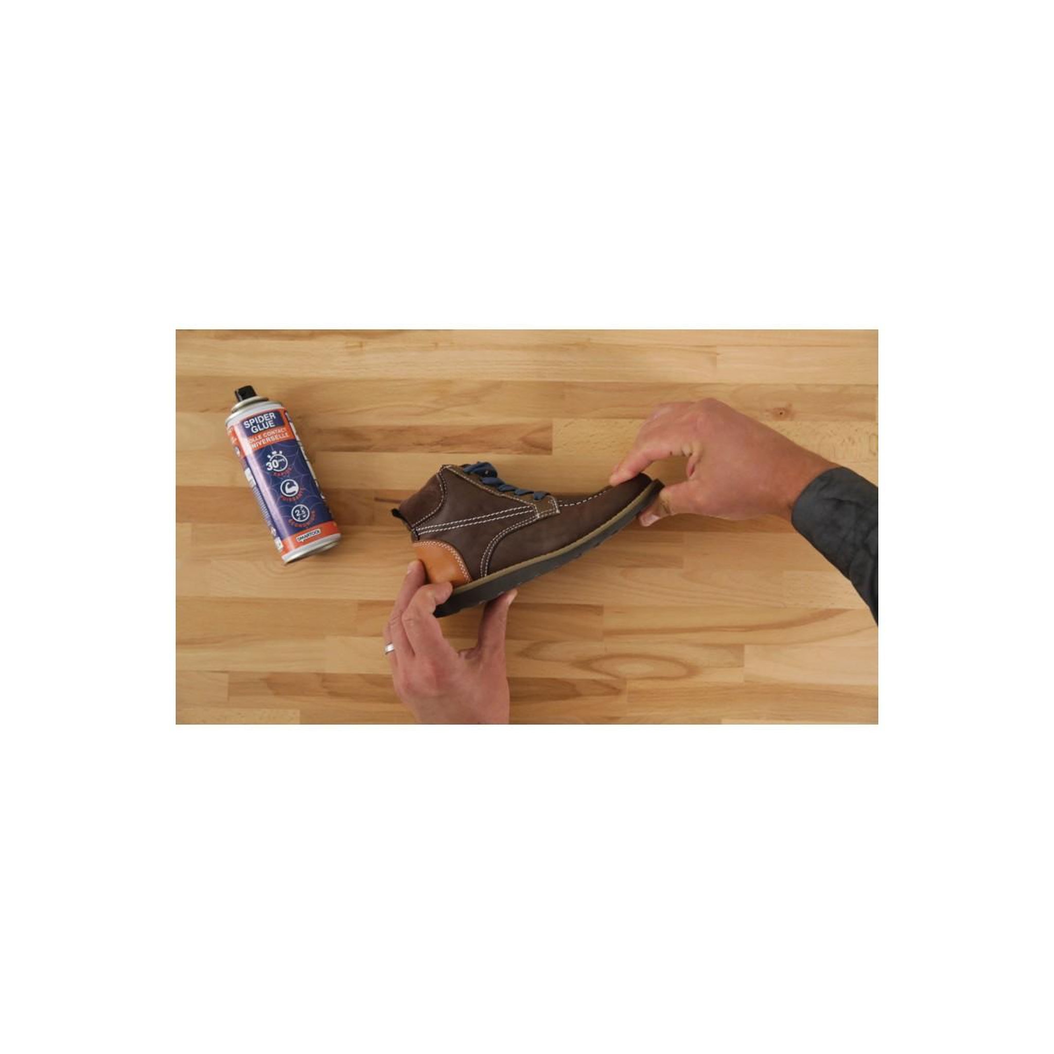 Voir la diapositive 2 : SMARTOOL Colle glue universelle spray spider glue 200ml prise 30 sec smartool