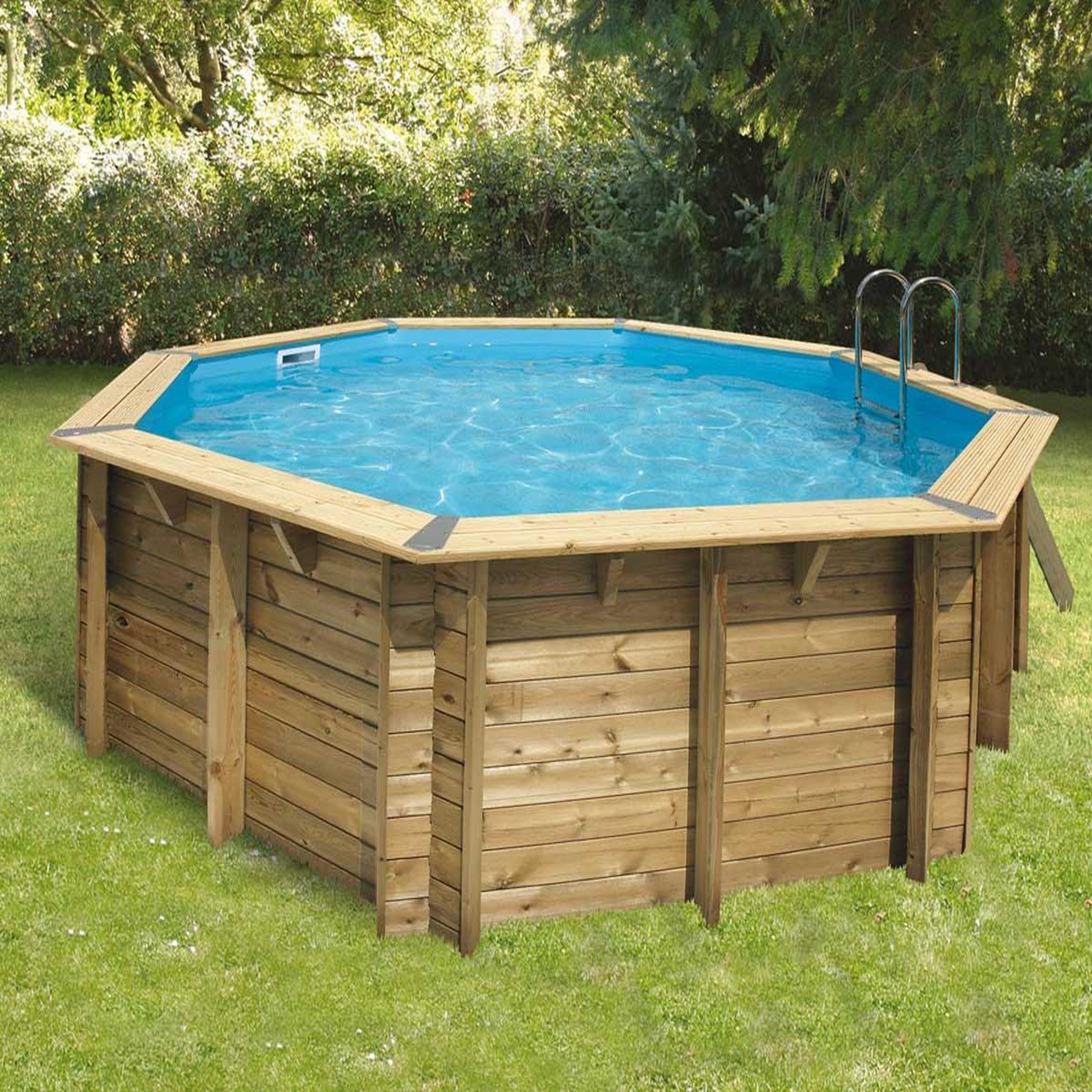 Ubbink Piscine bois Océa 5,10 x 1,20 m - Liner gris - Ubbink