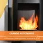 HOMCOM Cheminée bioéthanol sur pied design contemporain - brûleur 1,5 L - contrôle de flamme et manche inclus - acier noir