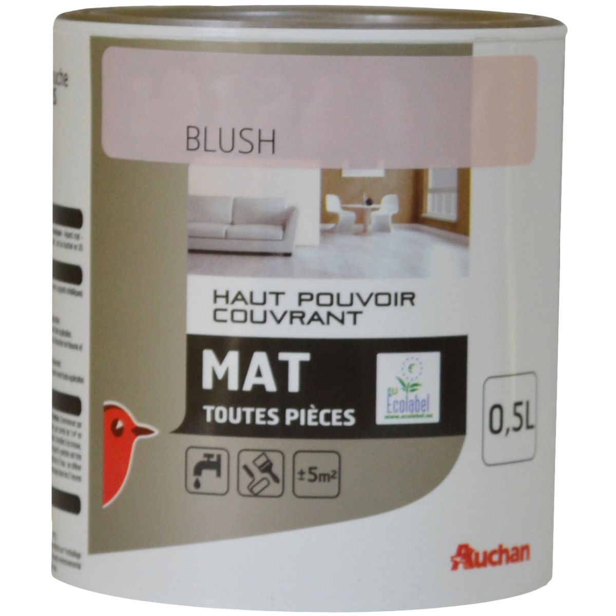 AUCHAN Peinture murale Blush mat 
