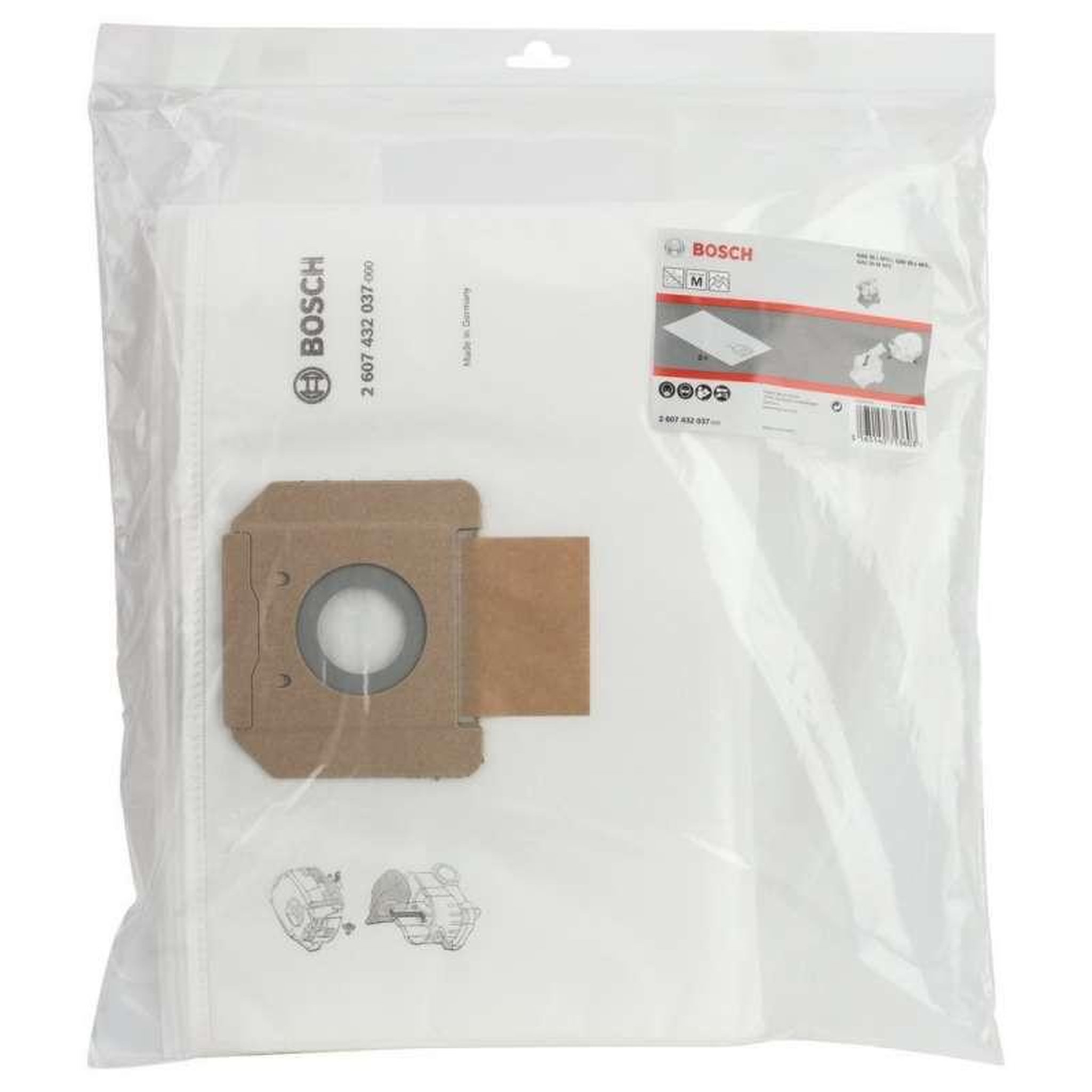 BOSCH Lot de 5 Sacs tissu non tissé pour GAS35 BOSCH 2607432037
