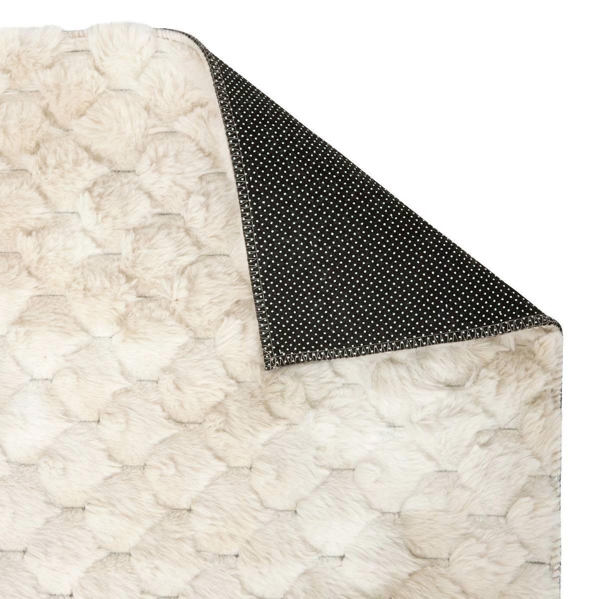 Voir la diapositive 2 : ATMOSPHERA Tapis imitation fourrure  adriel  60x90cm beige
