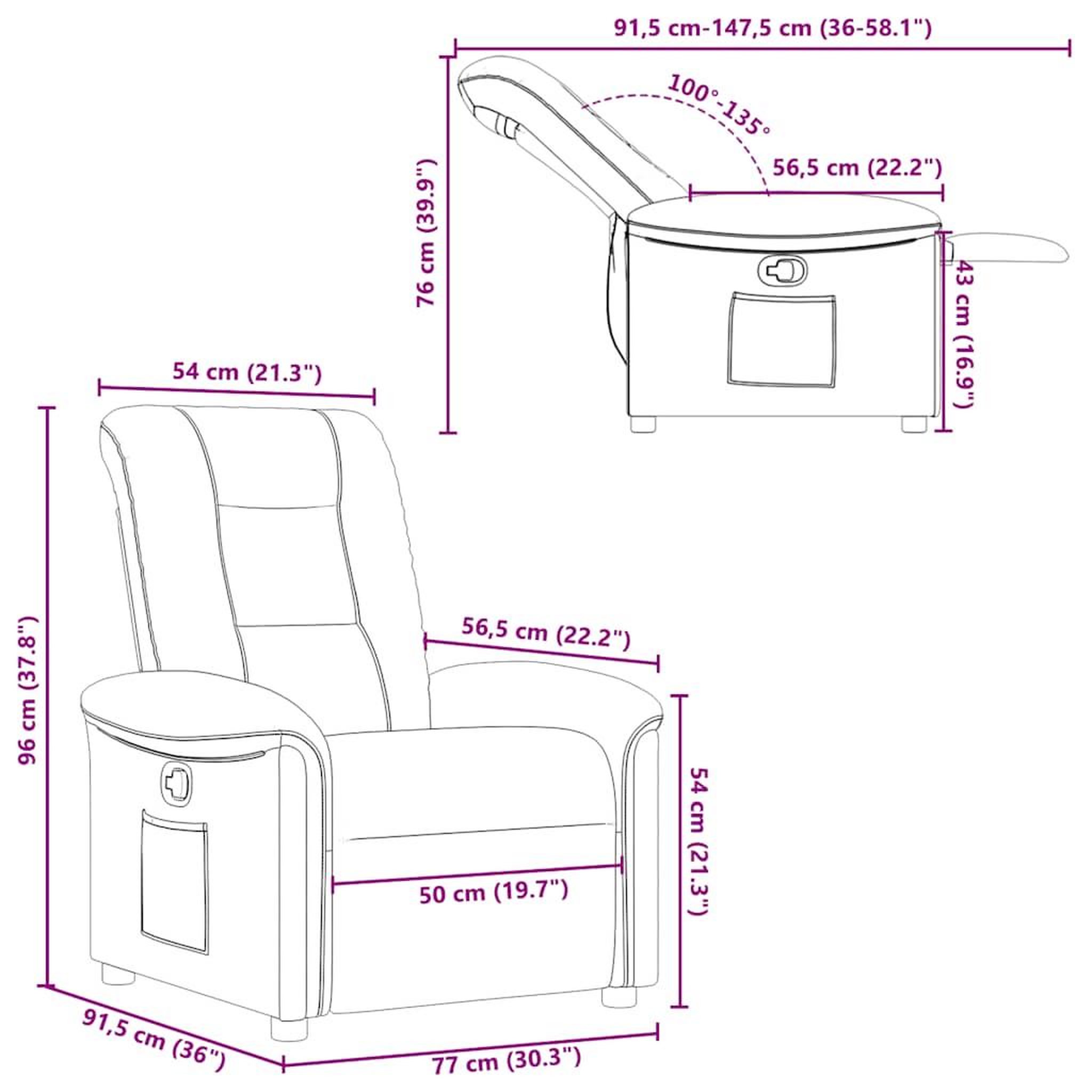 Voir la diapositive 6 : VIDAXL Fauteuil inclinable Taupe Tissu