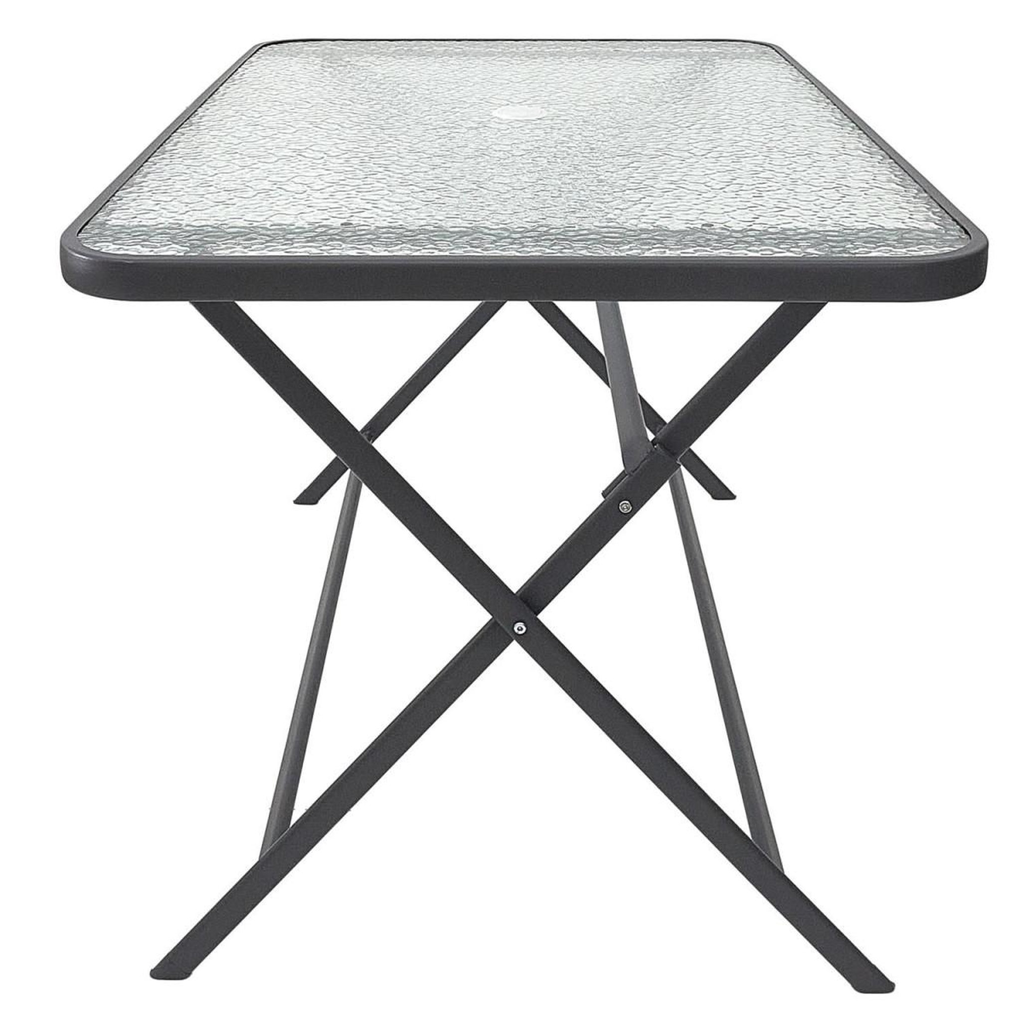 Voir la diapositive 3 : The Home Deco Factory Table de Jardin en Verre  Formentera  110cm Gris