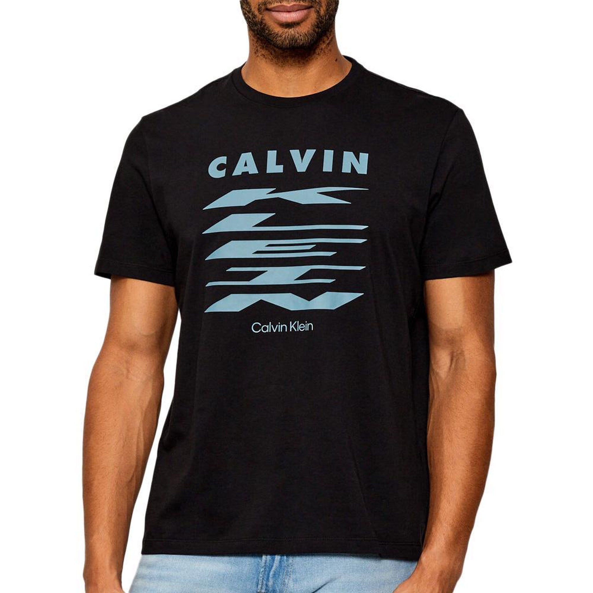 CALVIN KLEIN JEANS T-Shirt Noir/Bleu Homme Calvin Klein Jeans 30s. Coloris disponibles : Noir
