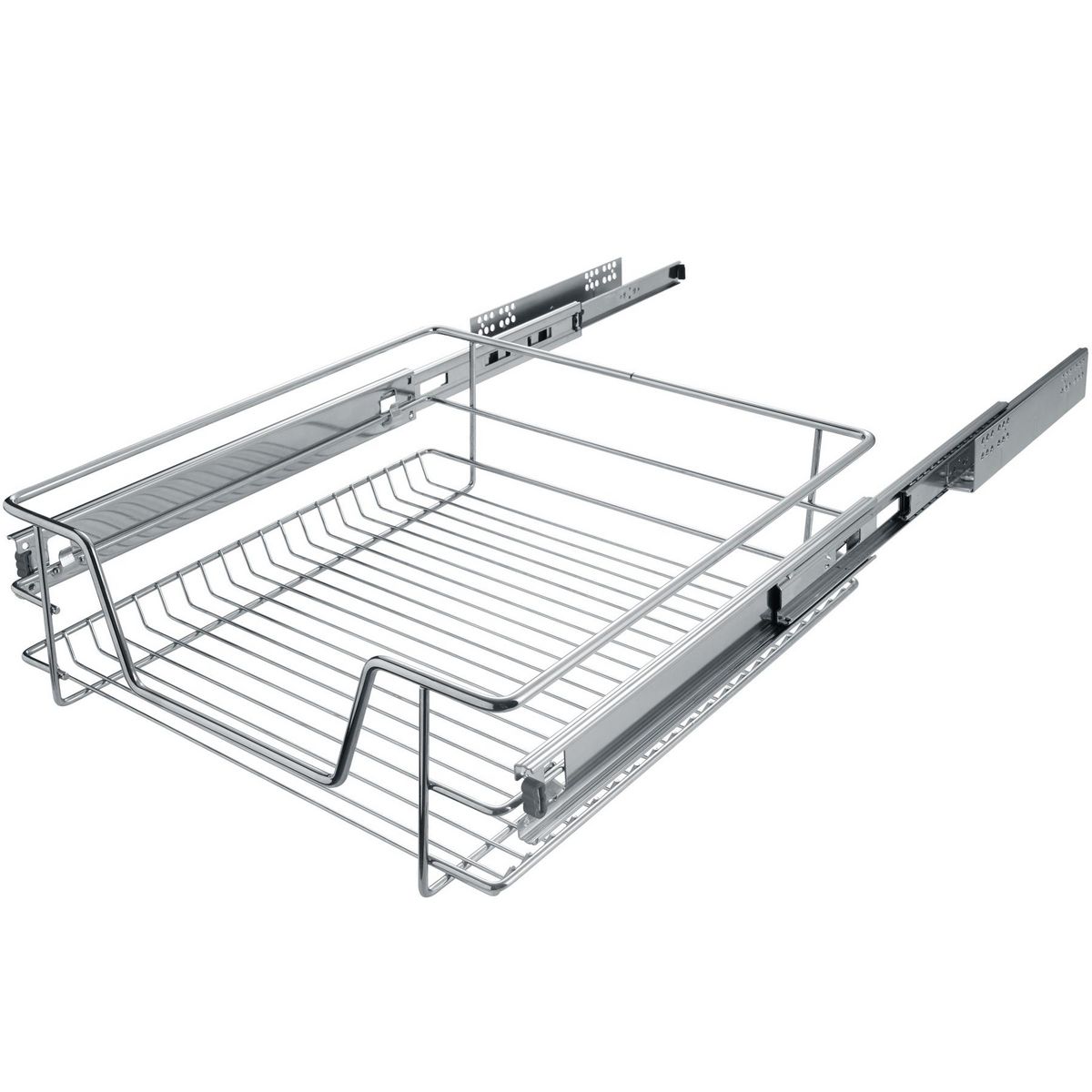 tectake Tiroir de rangement téléscopique chromé gris