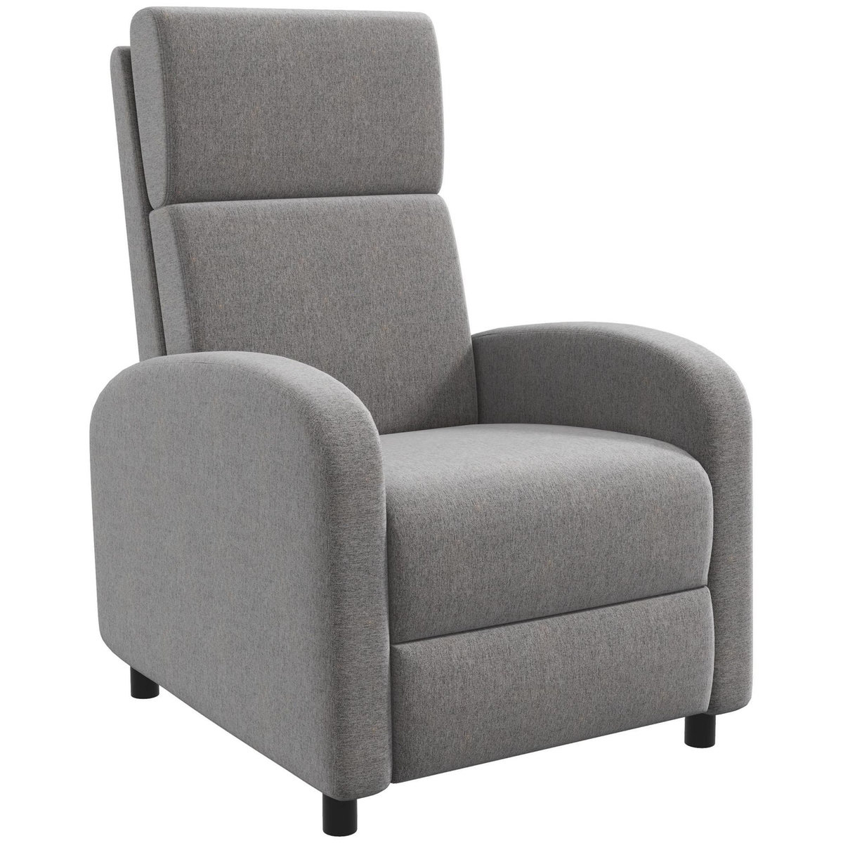 HOMCOM Fauteuil de relaxation inclinable réglable repose-pied tissu gris