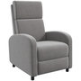 Voir la diapositive 1 : HOMCOM Fauteuil de relaxation inclinable réglable repose-pied tissu gris