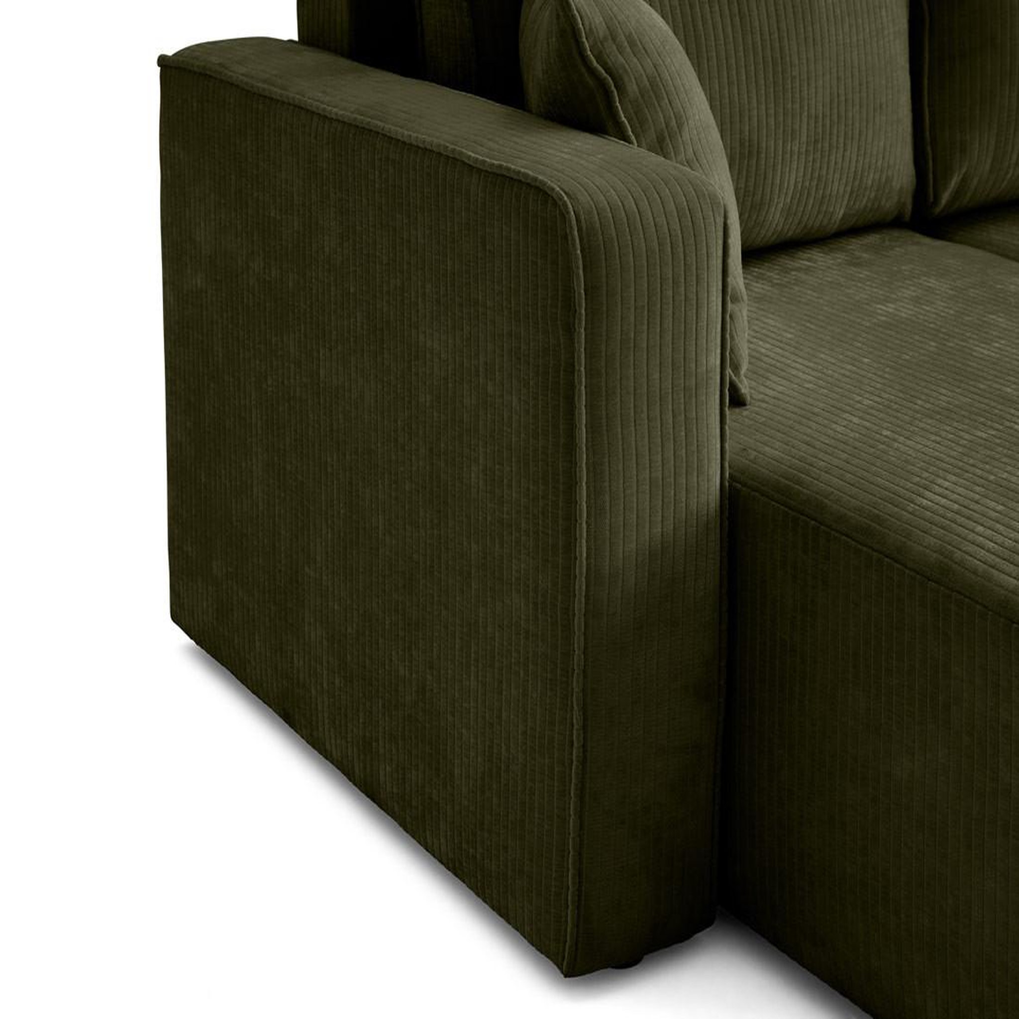 Voir la diapositive 6 : BEST MOBILIER Topaze - canapé panoramique en u - 7 places - convertible avec coffre - en velours côtelé plat