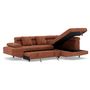 Voir la diapositive 4 : BEST MOBILIER Margaux - canapé d'angle droit 5 places convertible avec coffre et têtières réglables en velours texturé