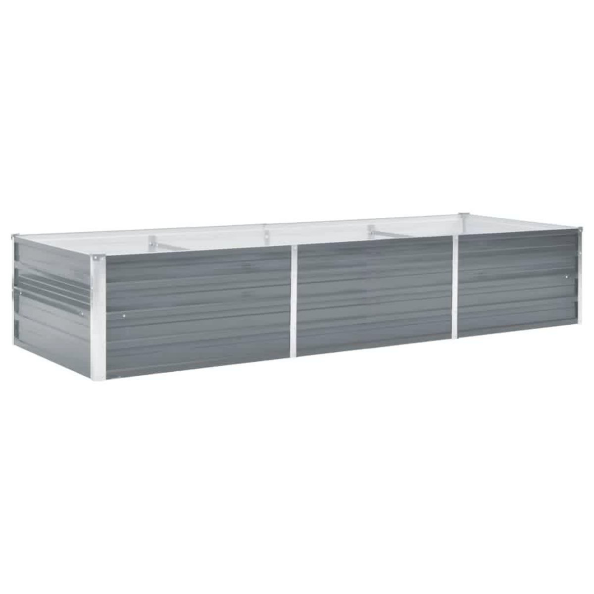 VIDAXL Lit sureleve de jardin Acier galvanise 240x80x45 cm Gris