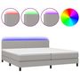 Voir la diapositive 2 : VIDAXL Sommier a lattes de lit matelas LED Gris clair 200x200 cm Tissu