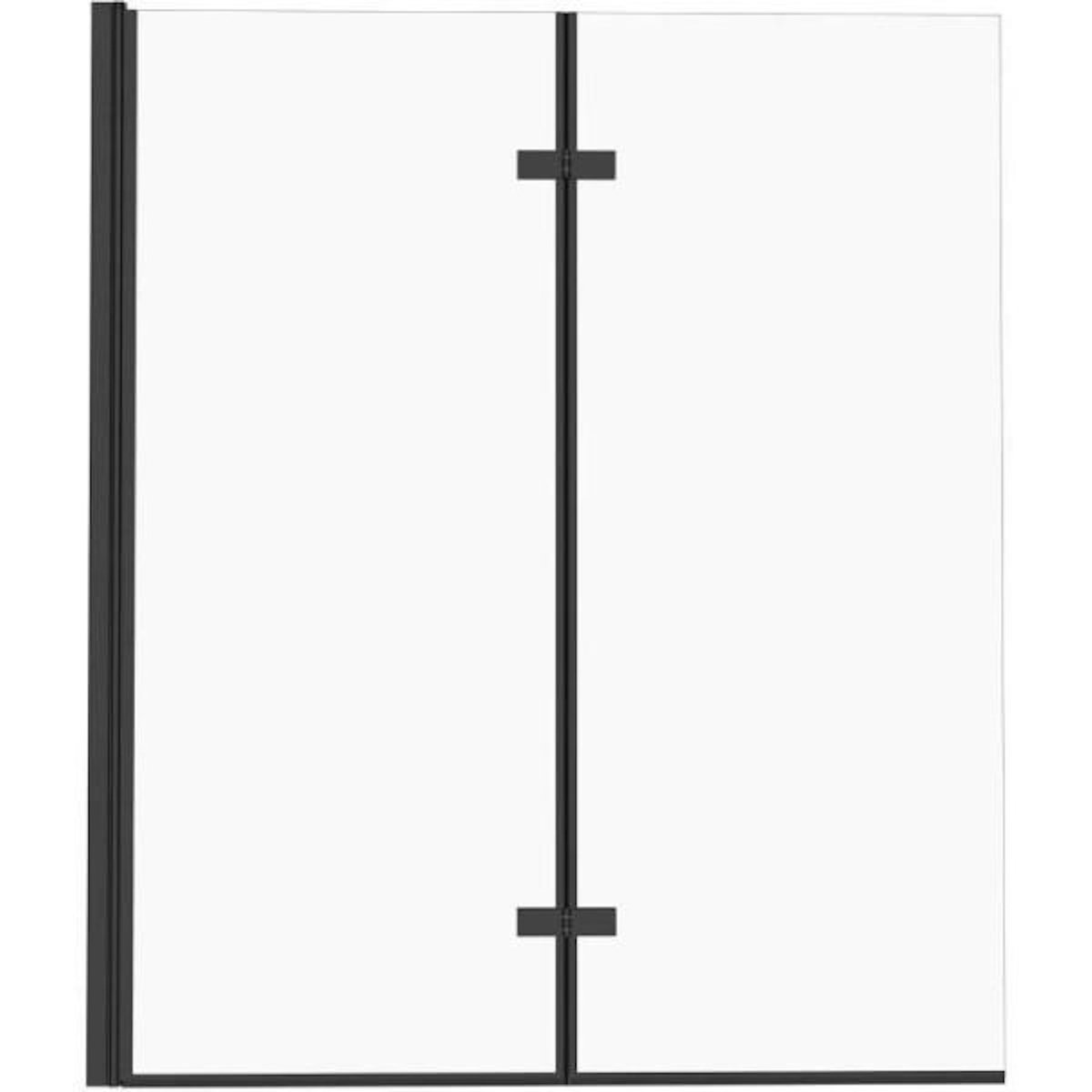 MARKET24 Pare baignoire 2 volets pivotants - HOME GENERATION - Maggy noir - 100 x 140 cm