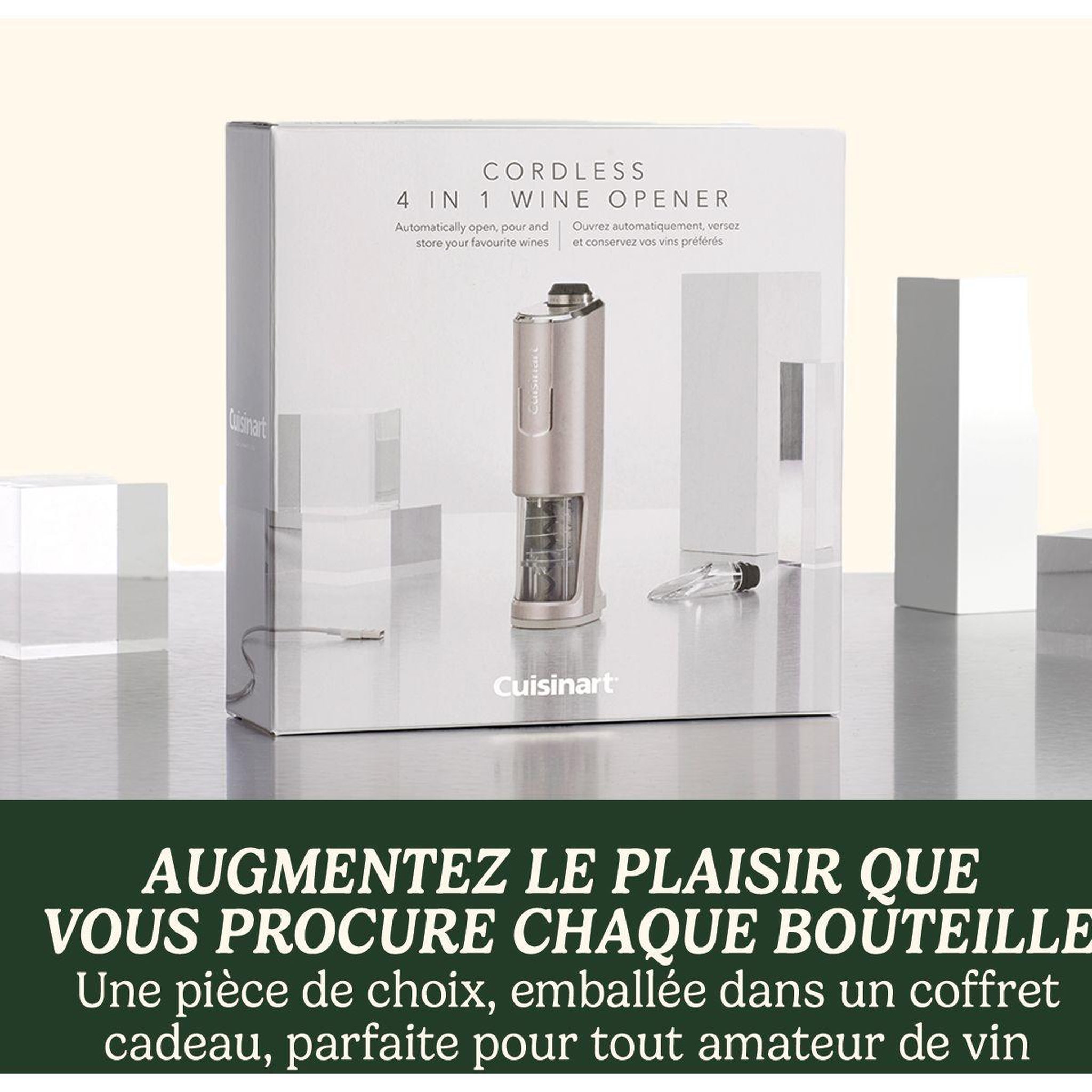 Voir la diapositive 4 : Cuisinart Tire bouchon électrique RWO100E Sans Fil Argent