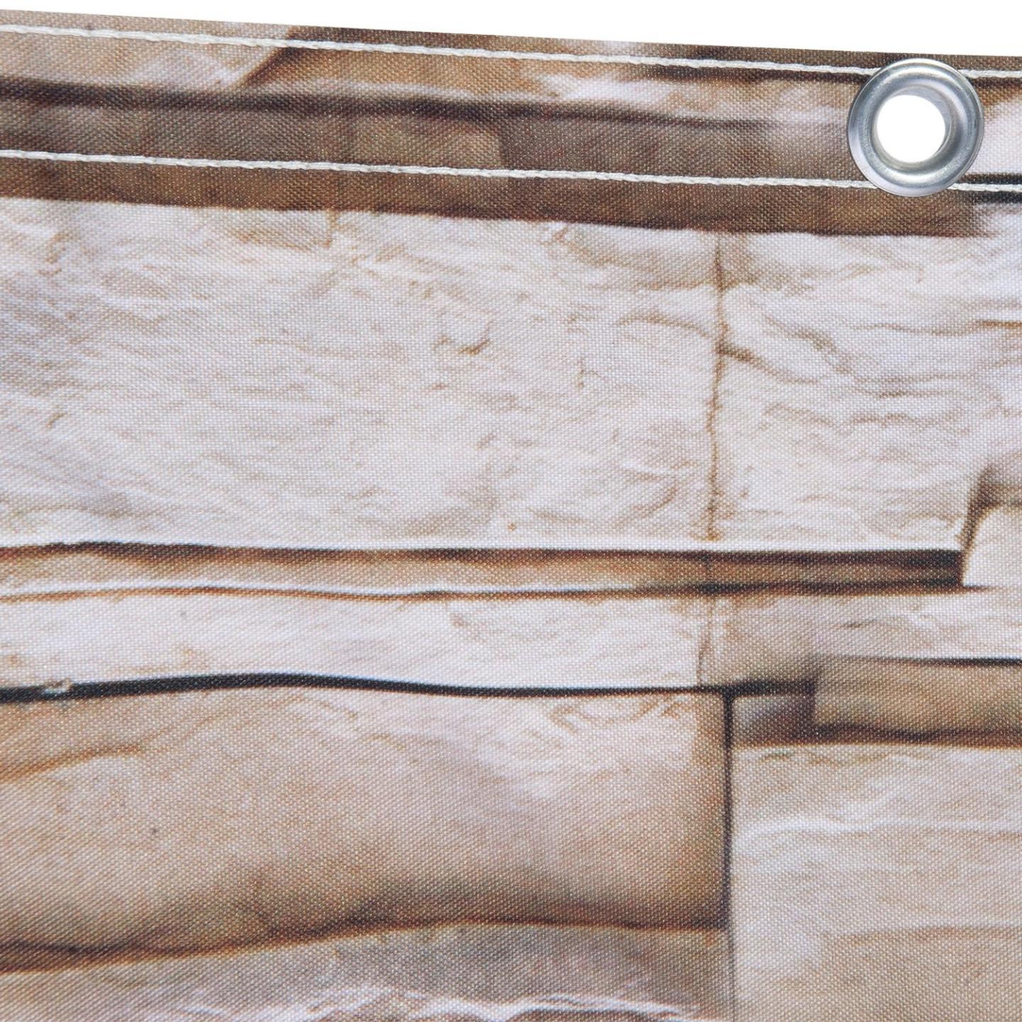Voir la diapositive 4 : ID MARKET Brise vue occultant 1,8 x 10 m motif pierre marron 160 gr/m²