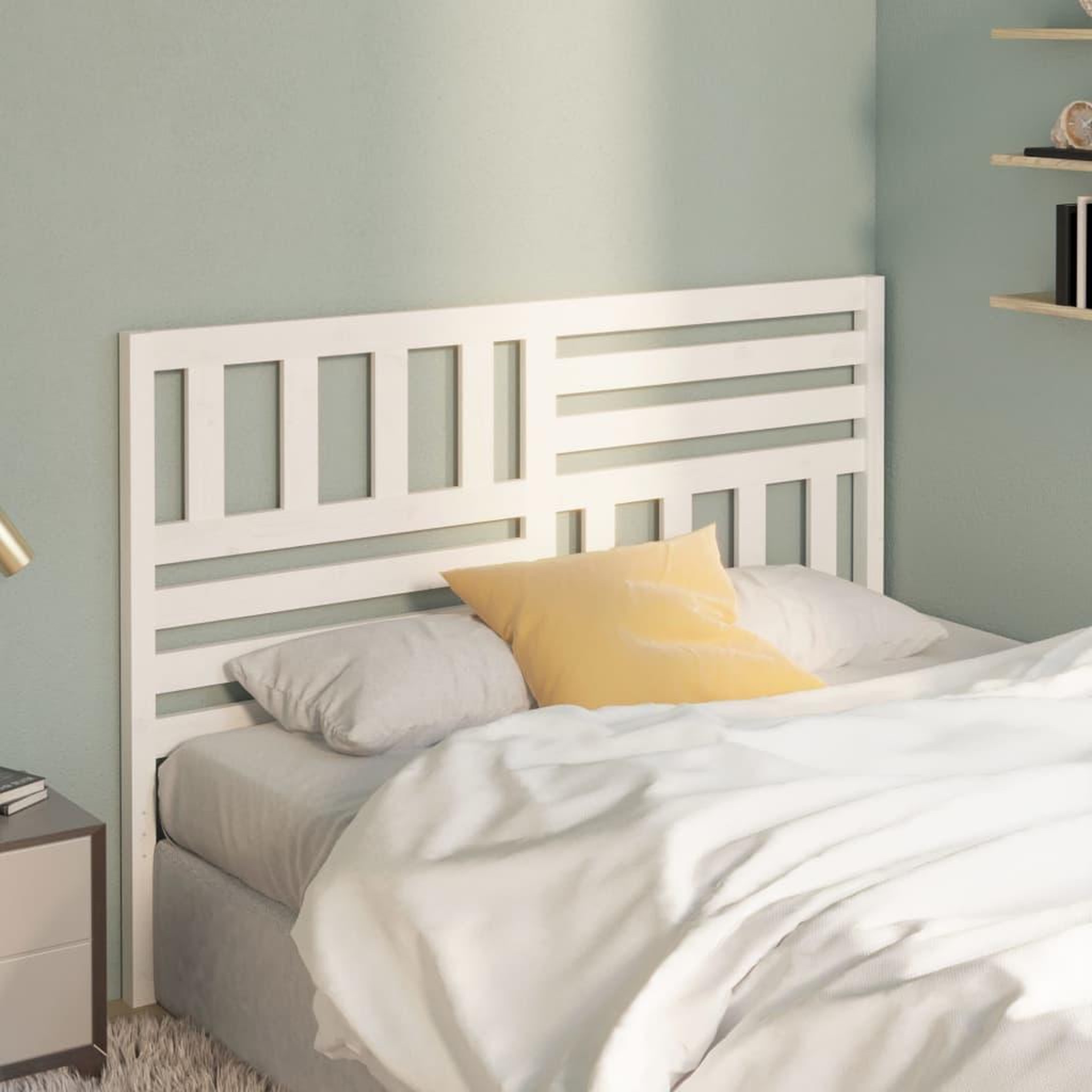 Voir la diapositive 3 : VIDAXL Tete de lit Blanc 166x4x100 cm Bois massif de pin