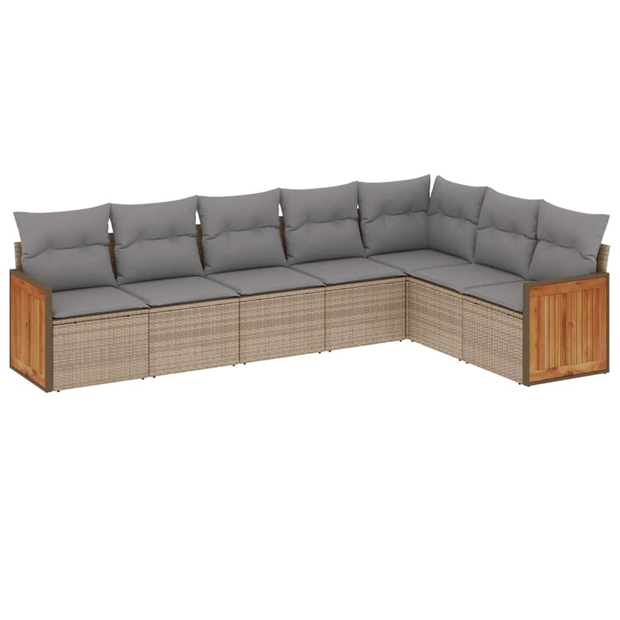 Voir la diapositive 2 : VIDAXL Salon de jardin avec coussins 7 pcs beige resine tressee
