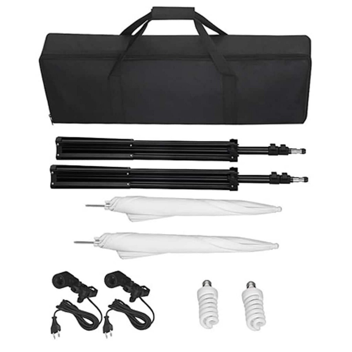 VIDAXL Kit de studio et toile de fond noire 600 x 300 cm et lumieres