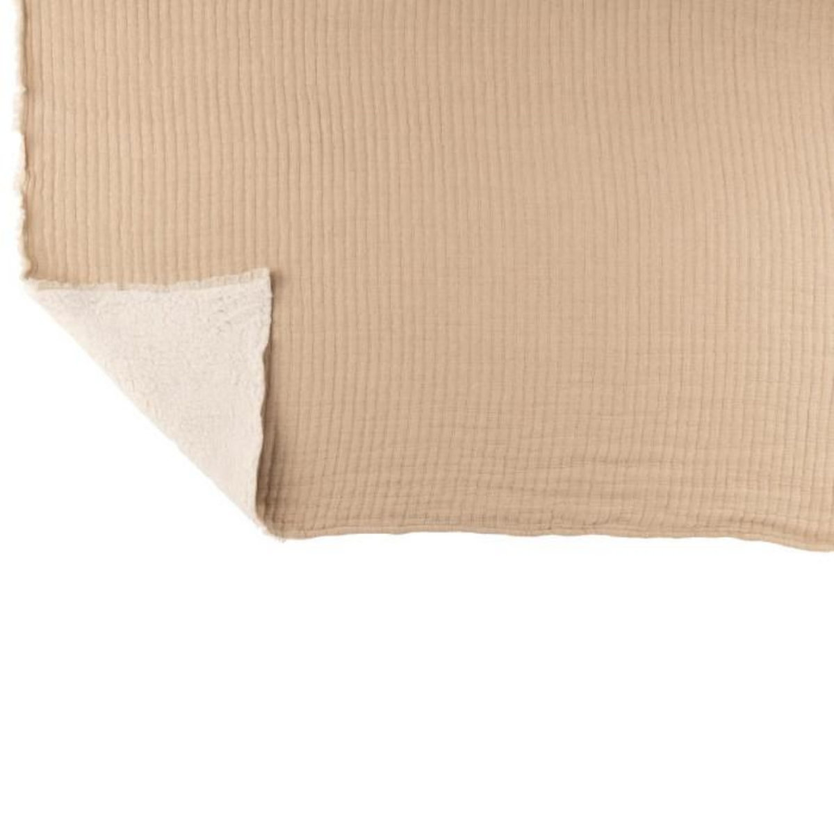 Paris Prix Plaid Déco Lignes  Teddy  130x180cm Beige