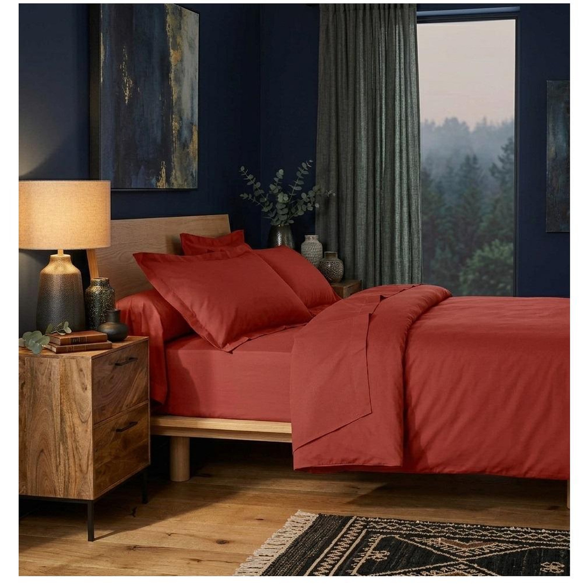 Voir la diapositive 2 : Eden Drap housse en coton line design et moderne