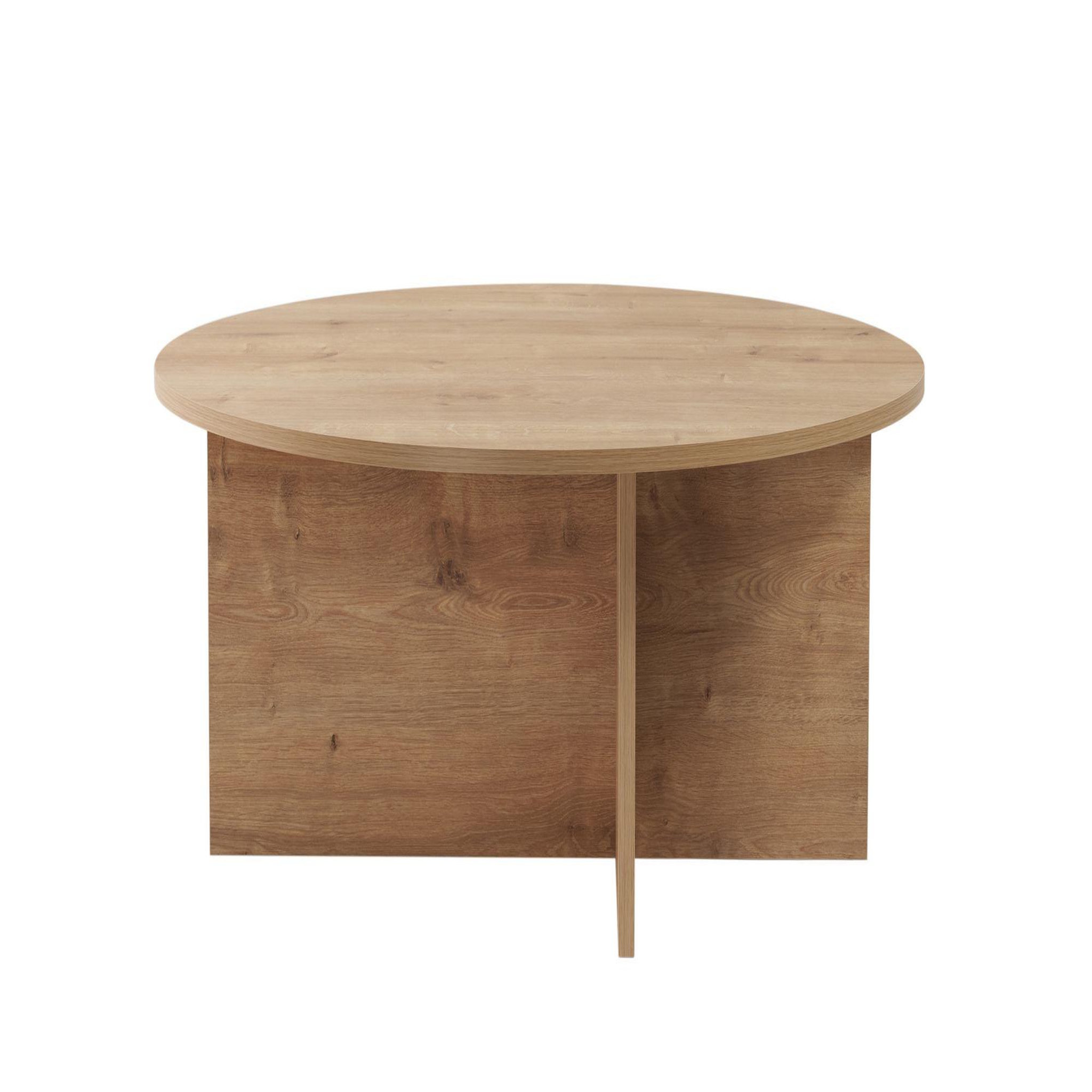 Habitat et Jardin Table basse en bois  soleil  - 90 x 90 x 40 cm - chêne saphir