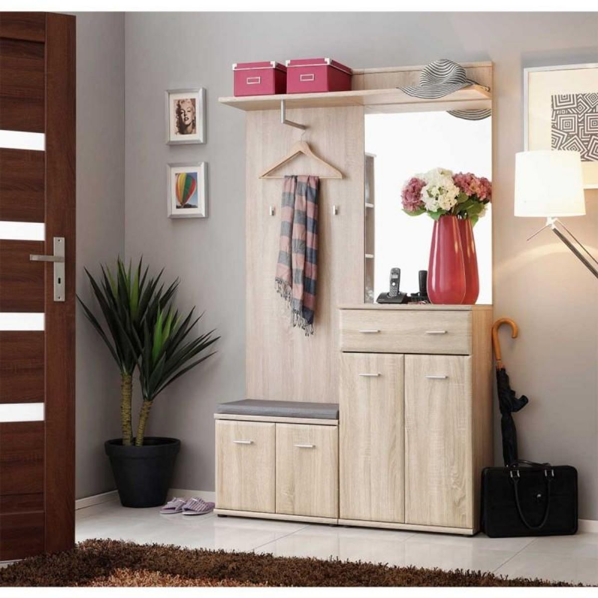 Paris Prix Ensemble Vestiaire 5P  ARMARIO II  203cm Chêne