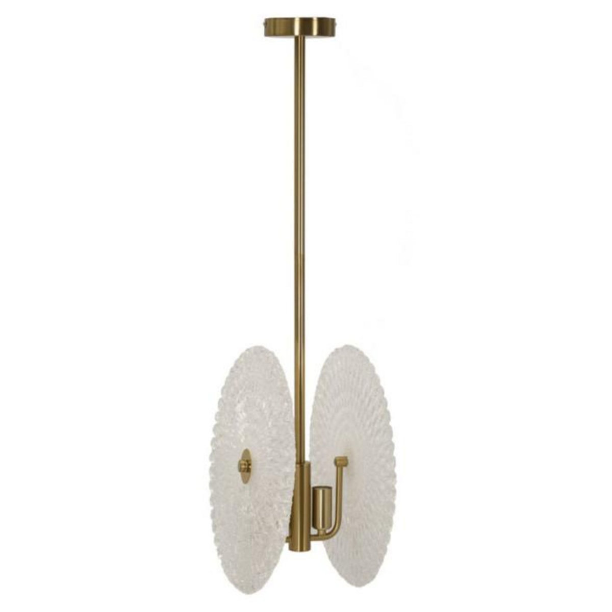 Paris Prix Lampe Suspension en Verre  Circle  35cm Blanc & Or