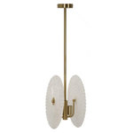 Paris Prix Lampe Suspension en Verre  Circle  35cm Blanc & Or