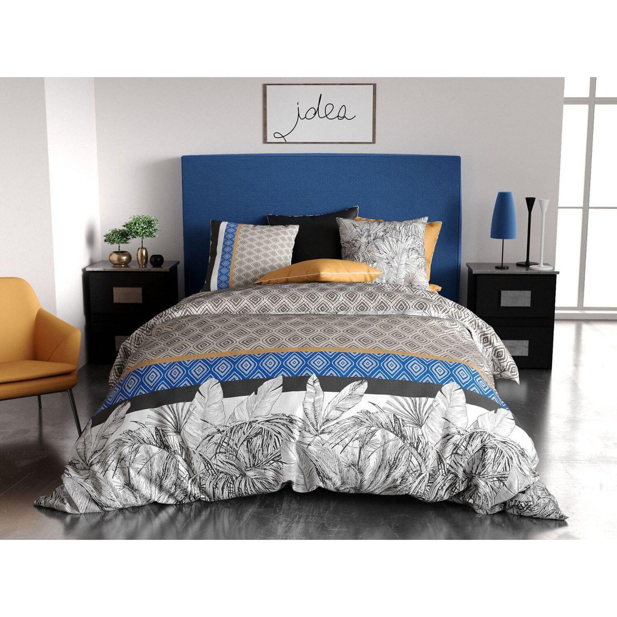 ATELIER DU COTON Parure housse de couette 100% coton 57fils- toki