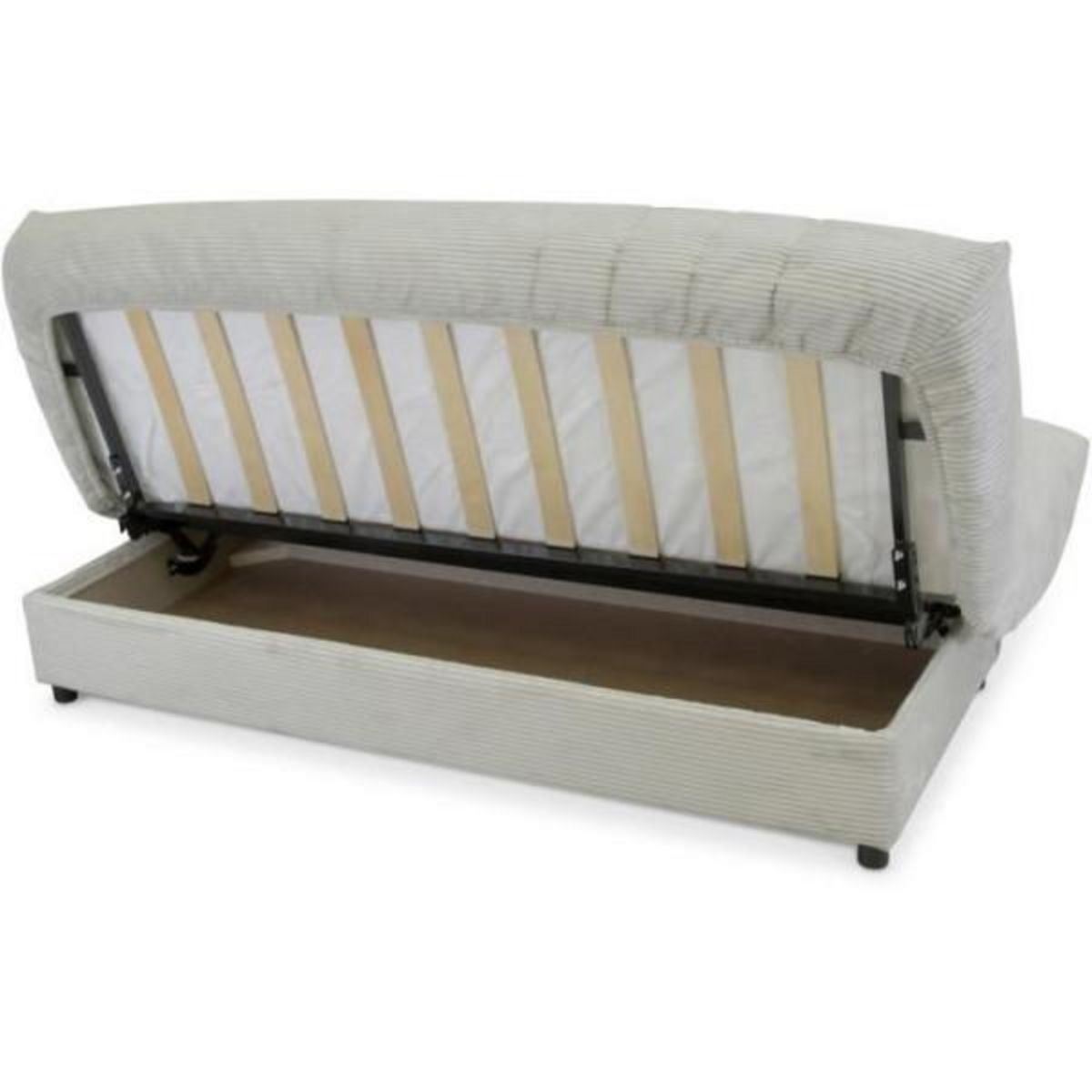 MARKET24 Clic-clac - BEIJA - 3 places - Velours côtelé beige - 130 x 190 x13 cm