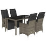 Voir la diapositive 2 : VIDAXL Ensemble de bistro de jardin 5 pcs coussins gris poly rotin