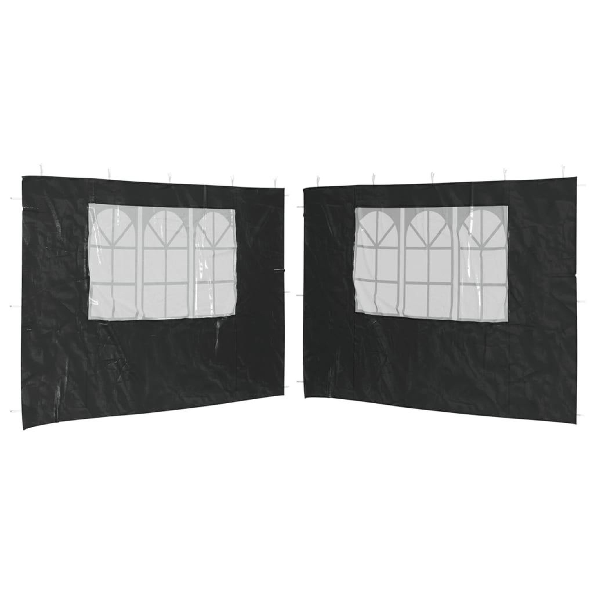 Voir la diapositive 2 : VIDAXL Paroi de tente de reception 2 pcs avec fenetre PE Anthracite