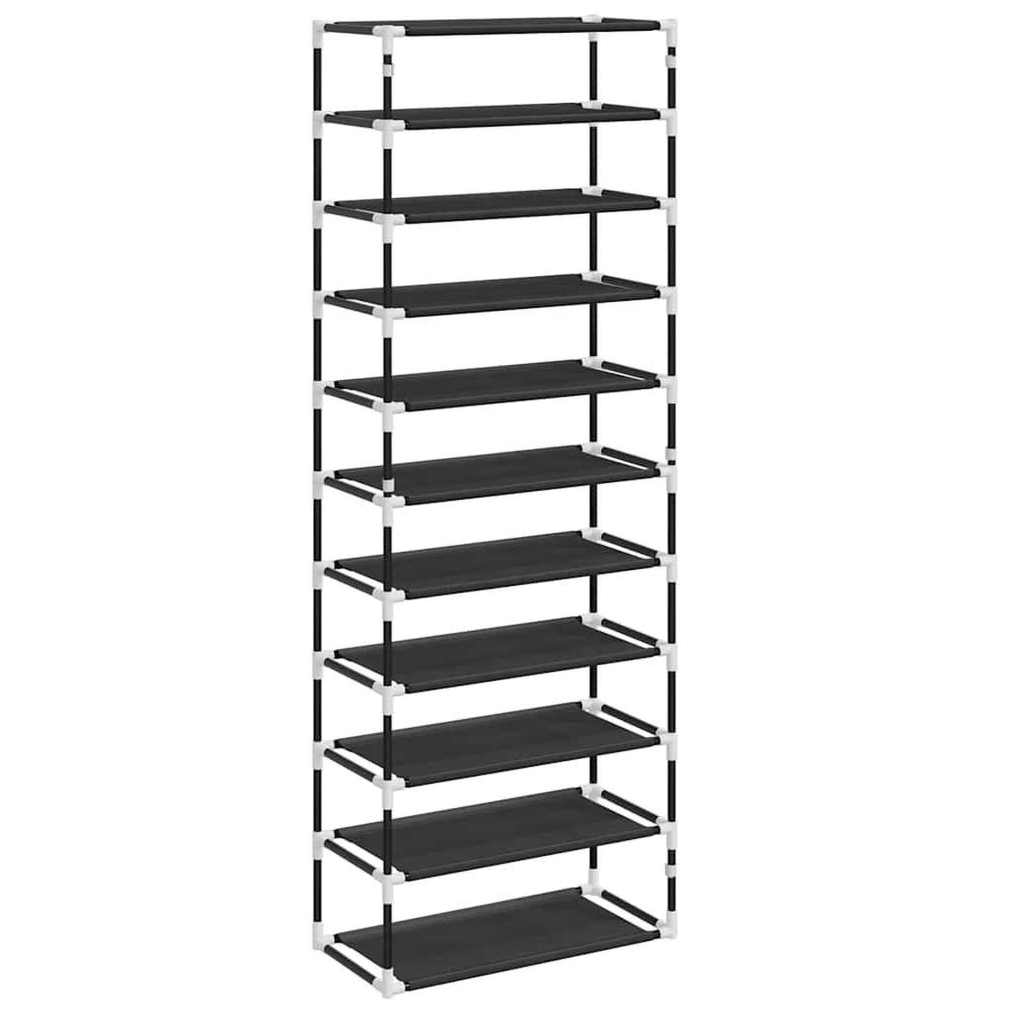 Voir la diapositive 5 : VIDAXL Armoire a chaussures noir 60x30x166 cm tissu