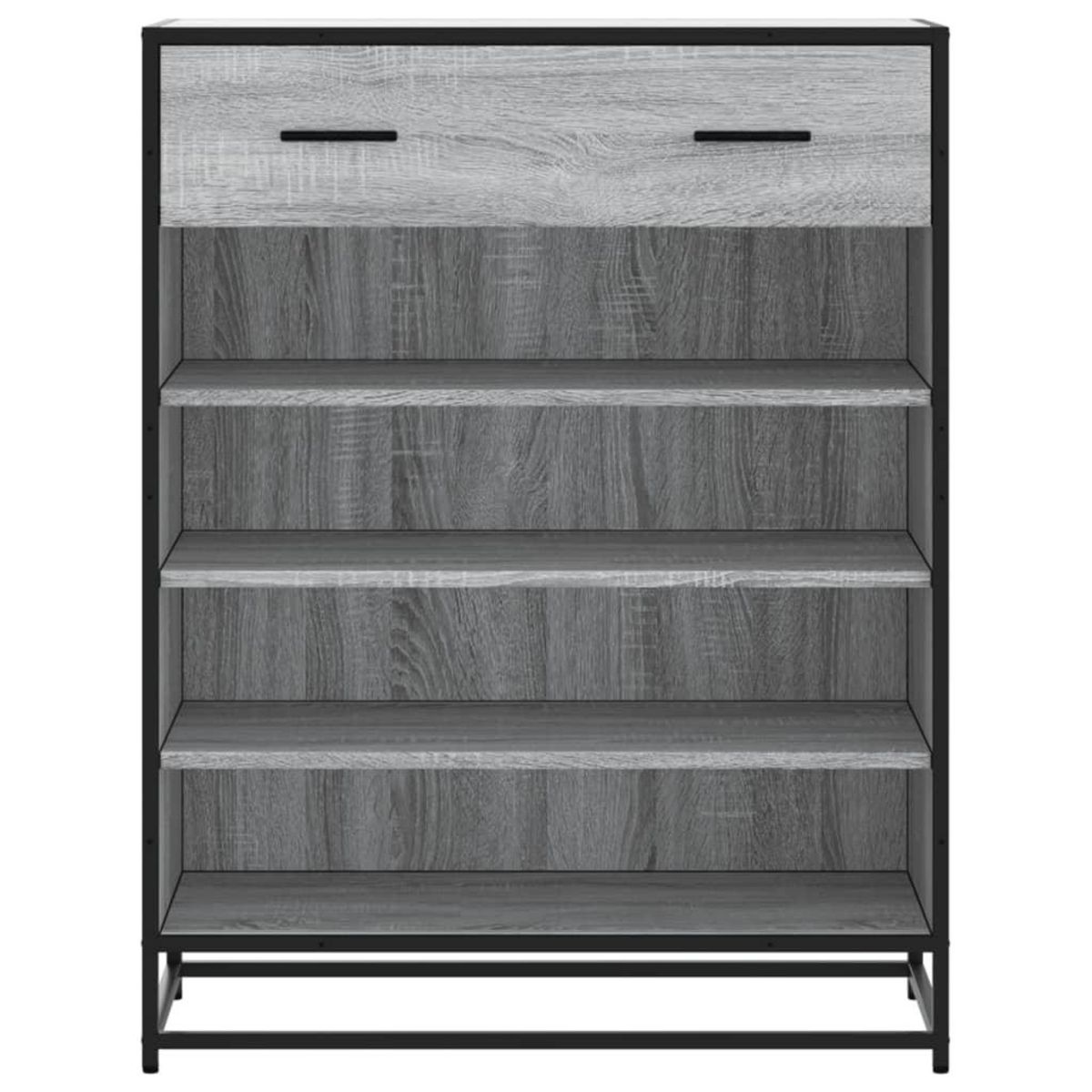 VIDAXL Meuble a chaussures sonoma gris bois d'ingenierie et metal