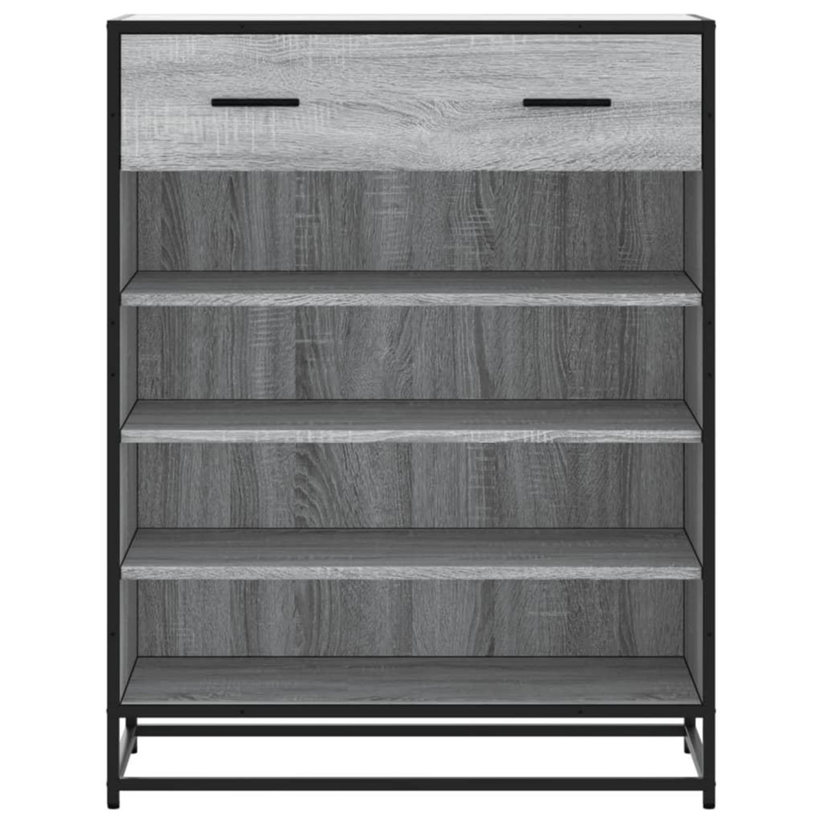 VIDAXL Meuble a chaussures sonoma gris bois d'ingenierie et metal