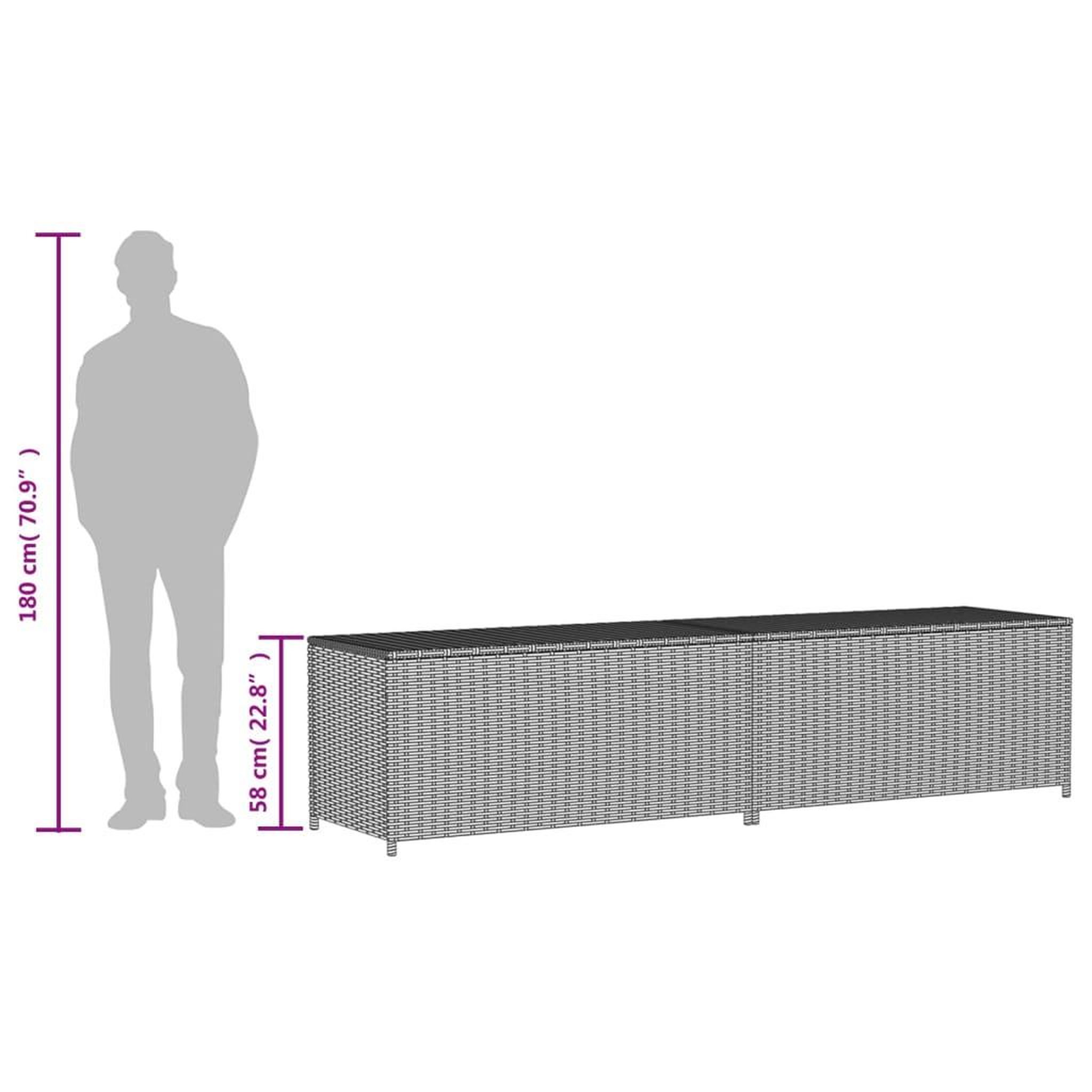 Voir la diapositive 6 : VIDAXL Boîte de rangement de jardin melange beige 469L resine tressee