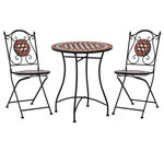 VIDAXL Ensemble de bistro 3 pcs mosaïque Carreau ceramique Terre cuite