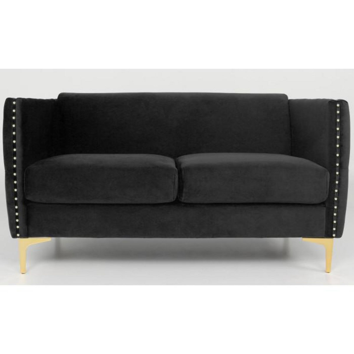 Paris Prix Canapé 2 Places en Velours  Suez  145cm Noir