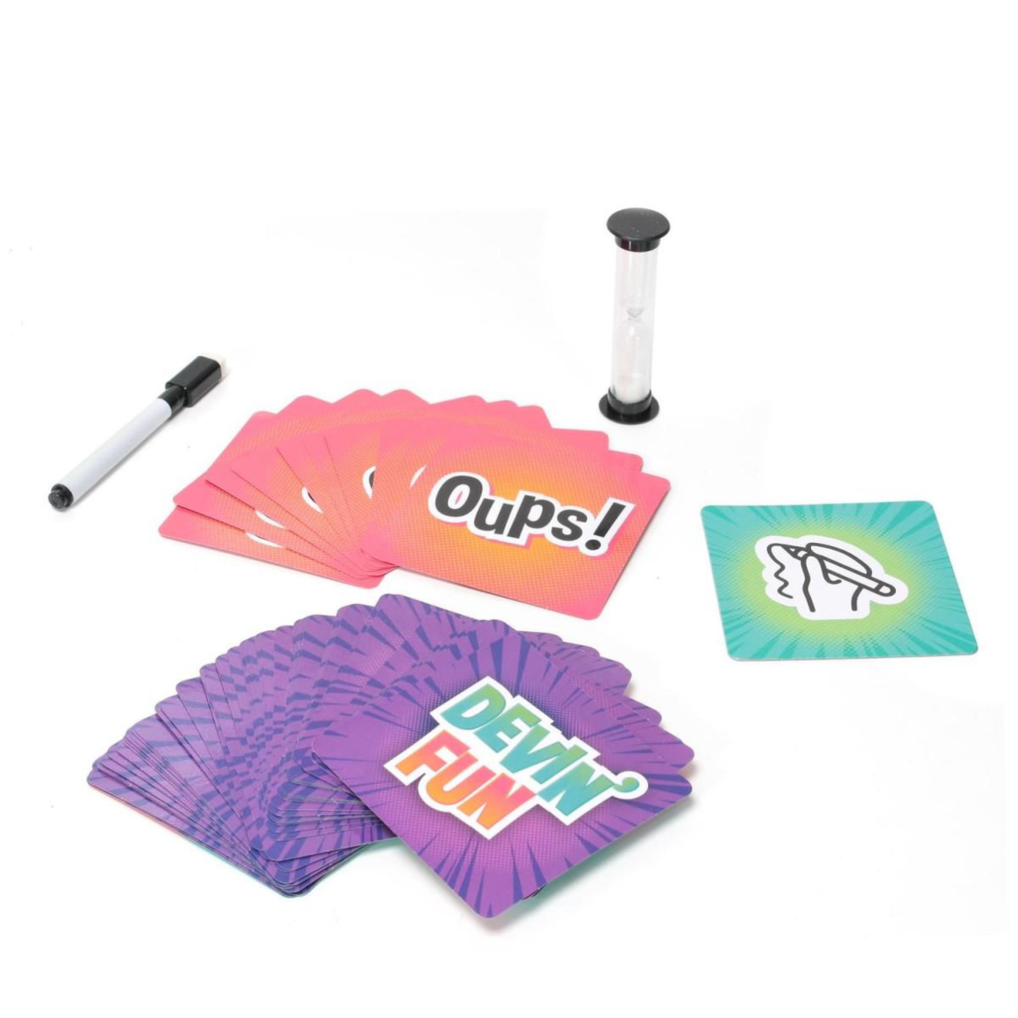 Voir la diapositive 2 : Jeux 2 momes Jeu de 60 cartes  devin fun  9cm multicolore