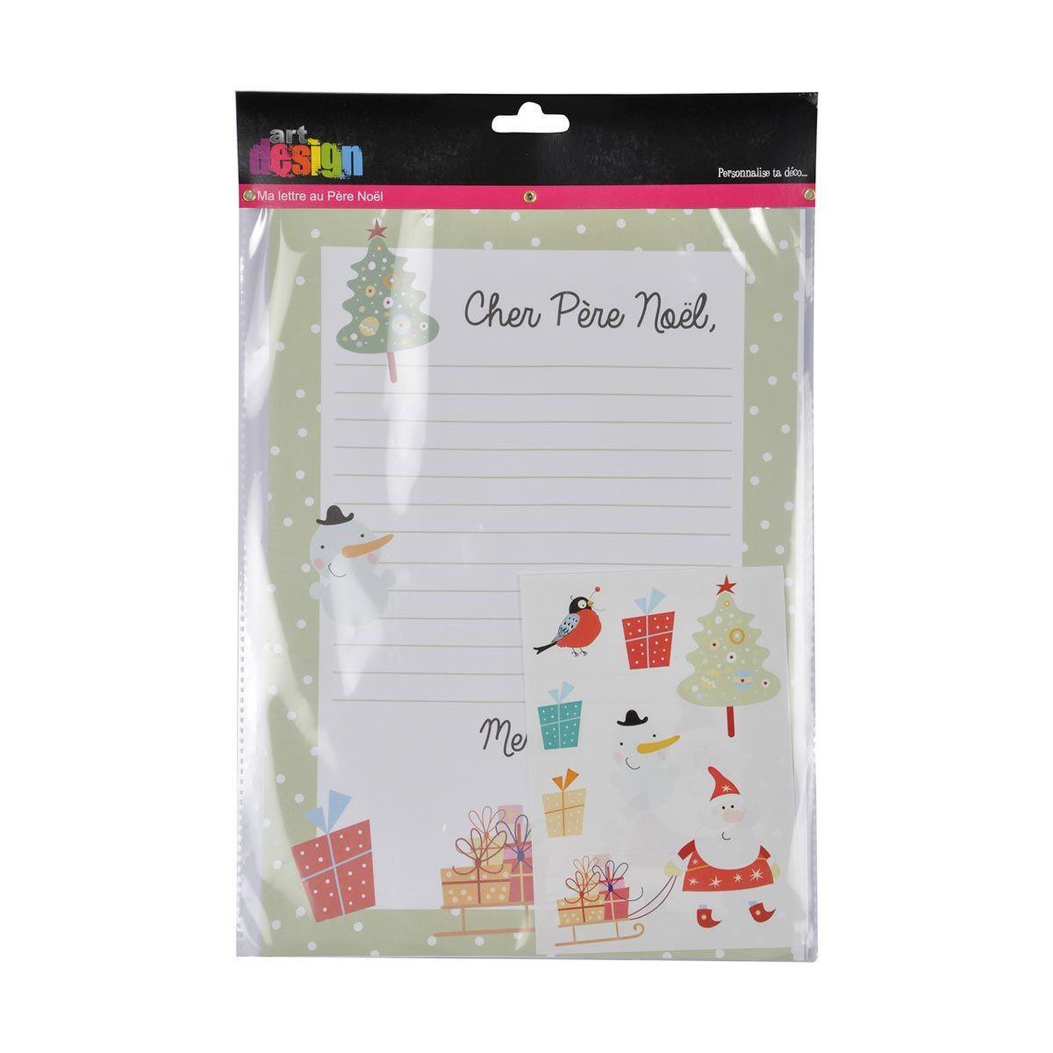 Voir la diapositive 2 : HOMEA Kit 2 lettres & stickers  père noël  32cm blanc